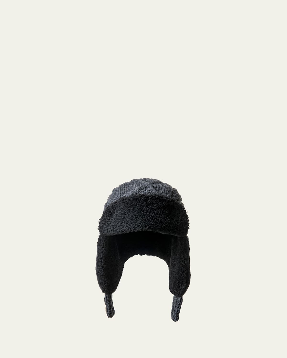 Men's Wool and Cashmere Shearling-Lined Trapper Hat