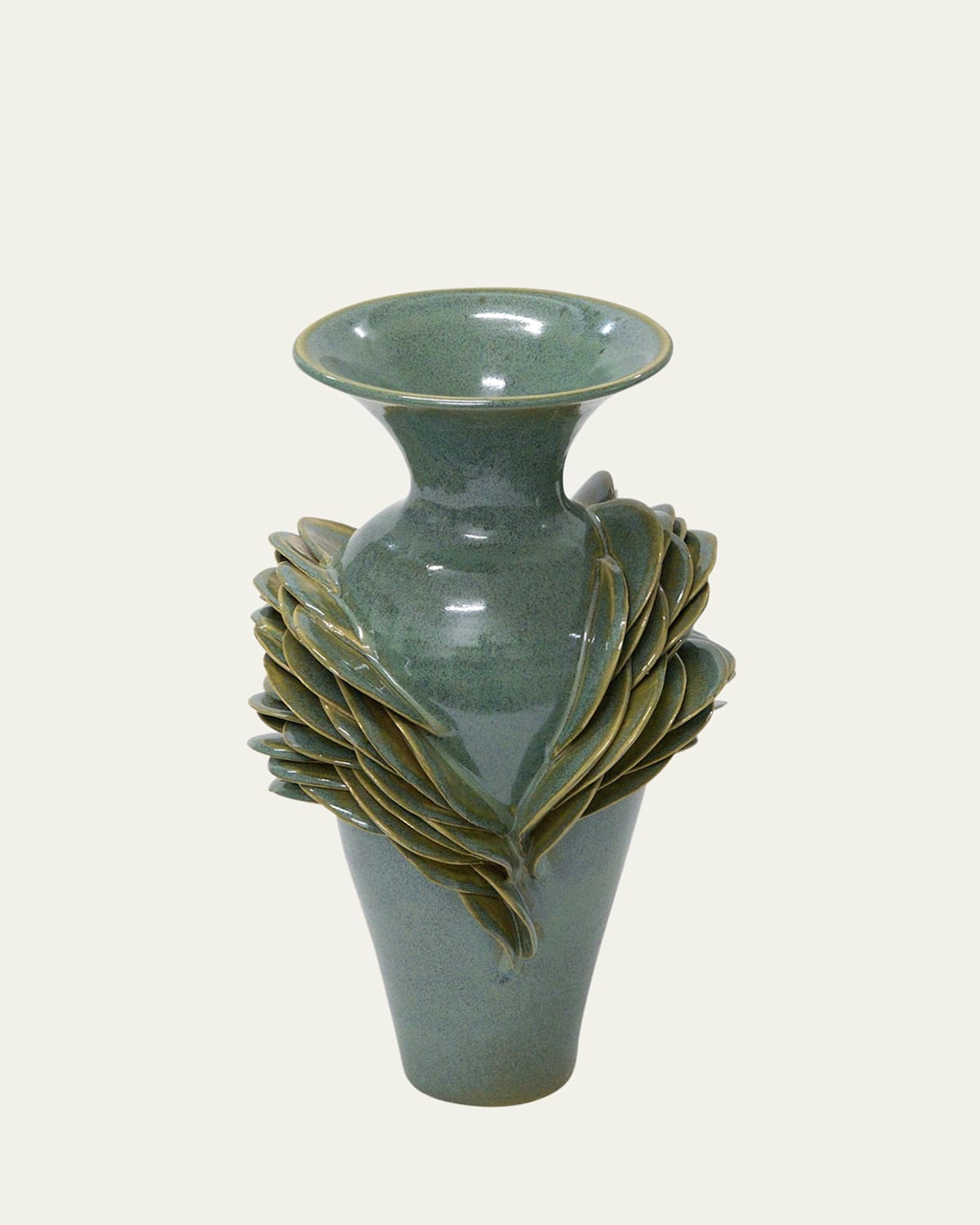 Lorene Cavagna Ceramique Orion Stoneware Vase, 11" In Ofsg