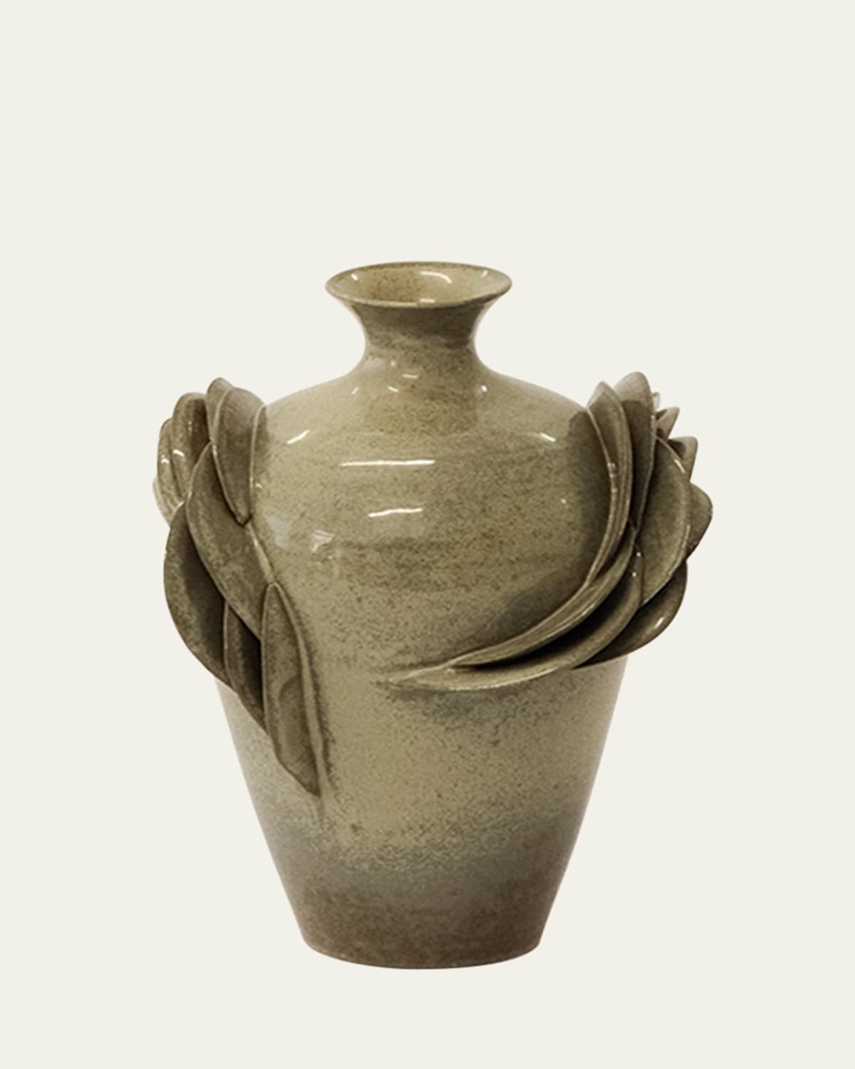 Lorene Cavagna Ceramique Rumeur Stoneware Vase, 8" In Verv
