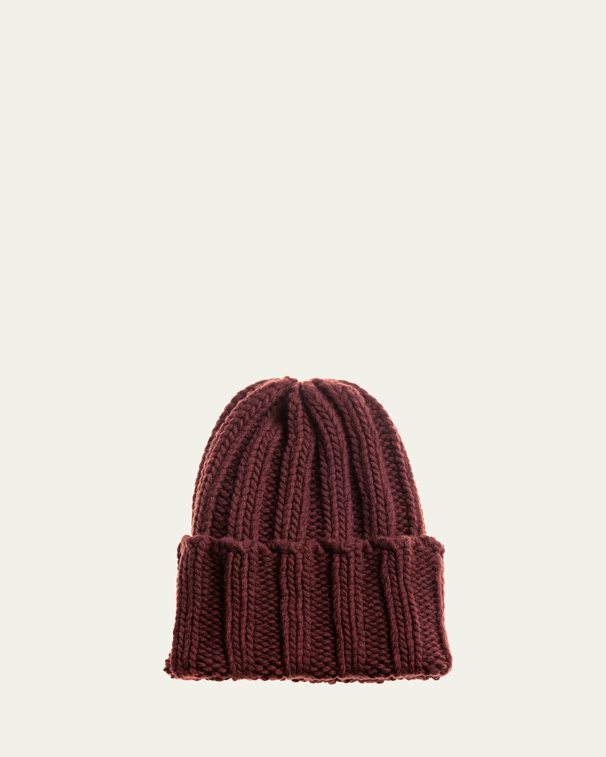 Men's Cashmere Rib Stitch Beanie Hat
