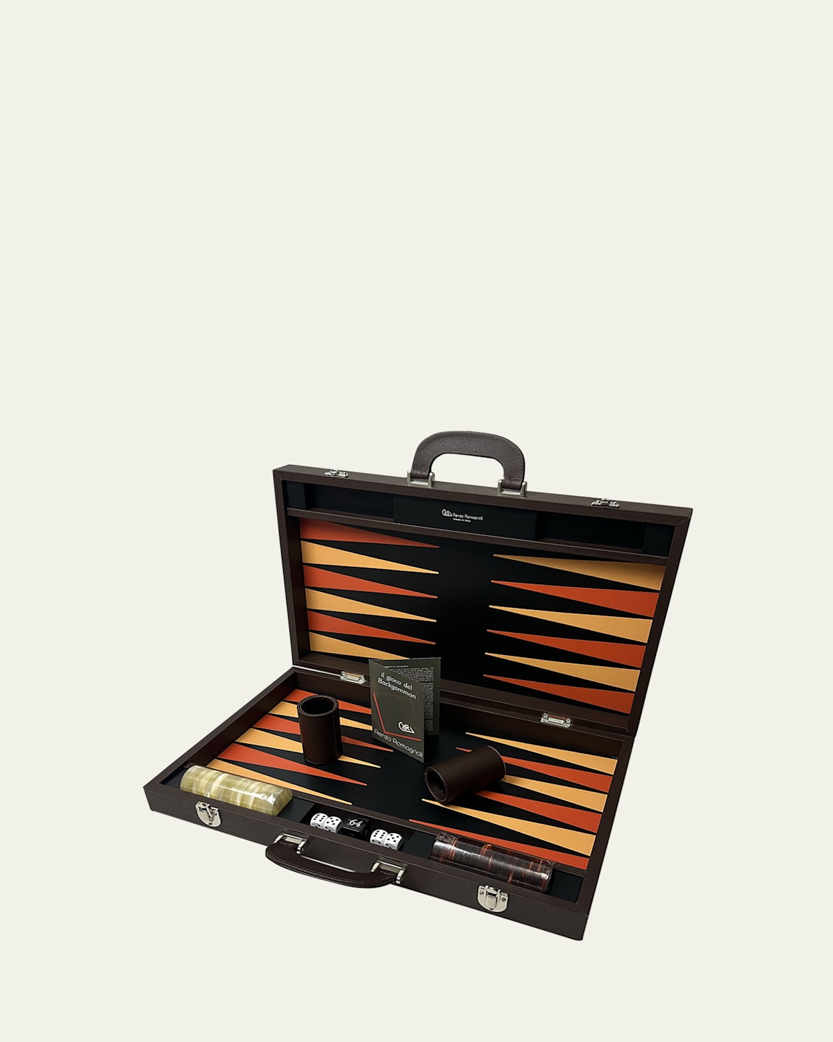 Large Leather Backgammon Set with Handles