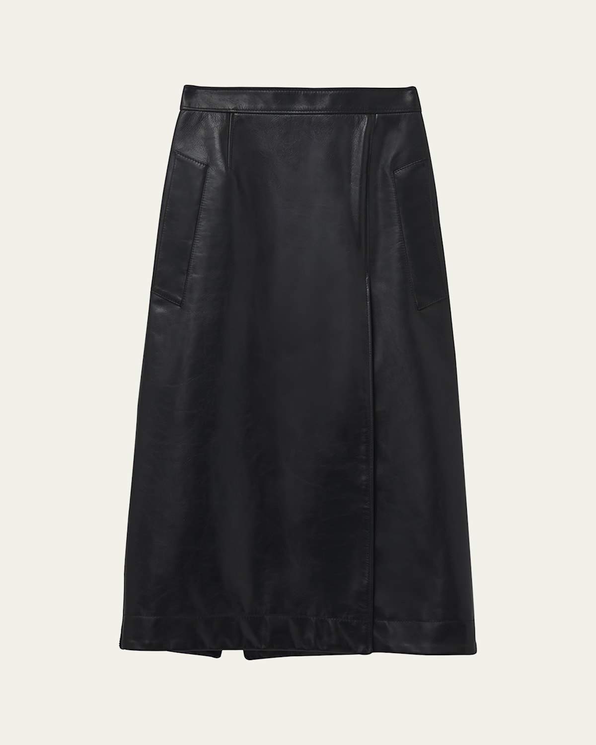 Shop Alexander Mcqueen Leather Pencil Skirt In Black