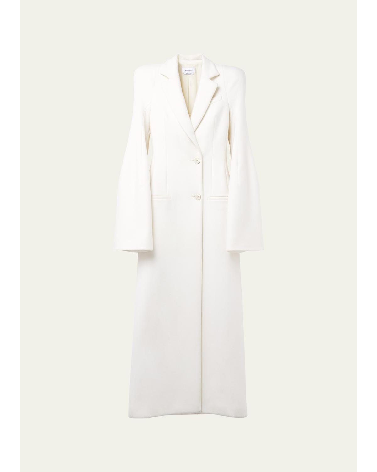 Alexander Mcqueen Sculpted Single-breasted Coat In Natural