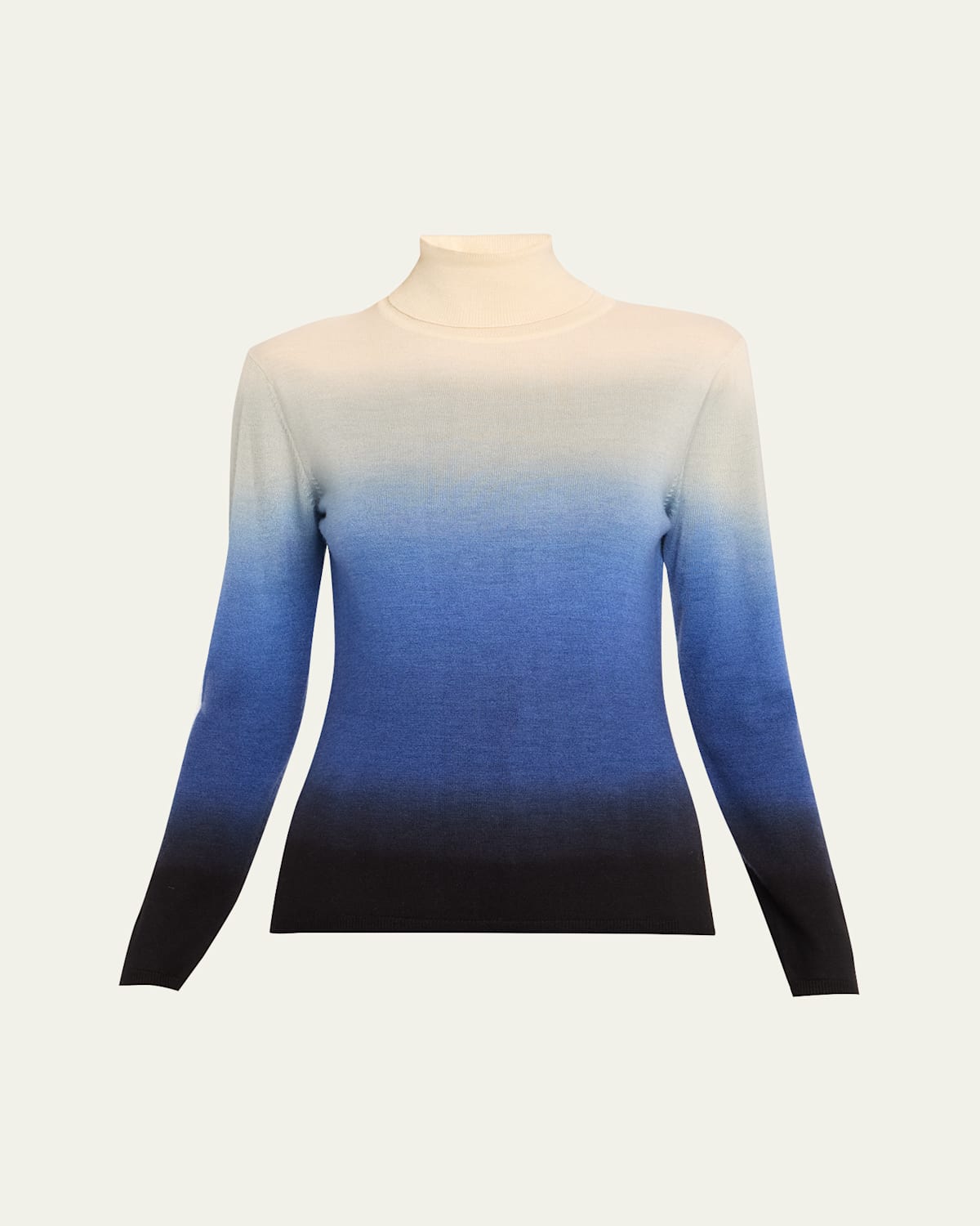 Ombre Print Cashmere Wool Turtleneck Sweater