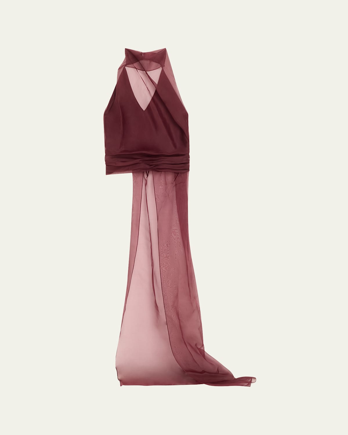 Sheer Cummerbund Halter Top