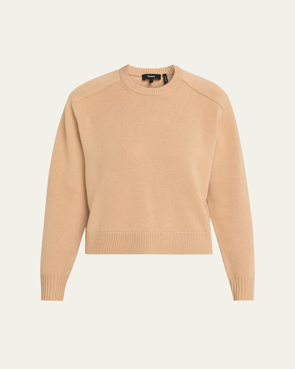 Theory Cashmere Cropped Crewneck Sweater In Animal Print