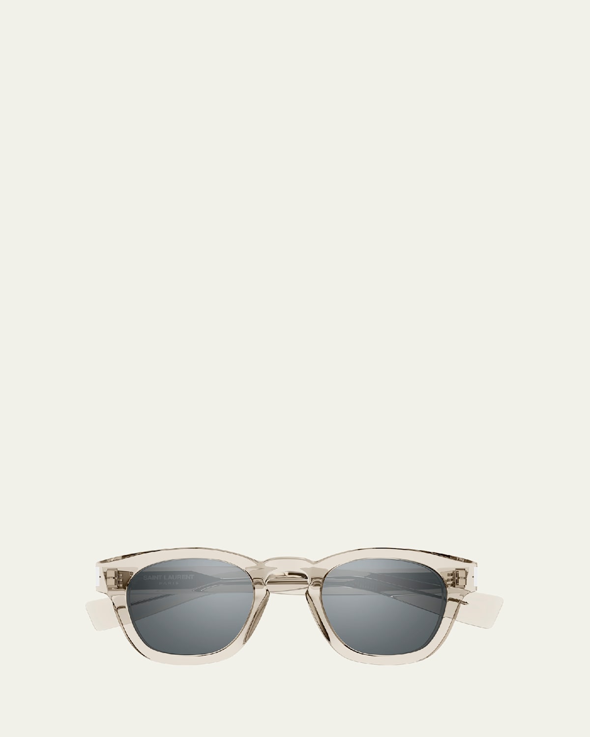 Saint Laurent Round Acetate Sunglasses In Beige