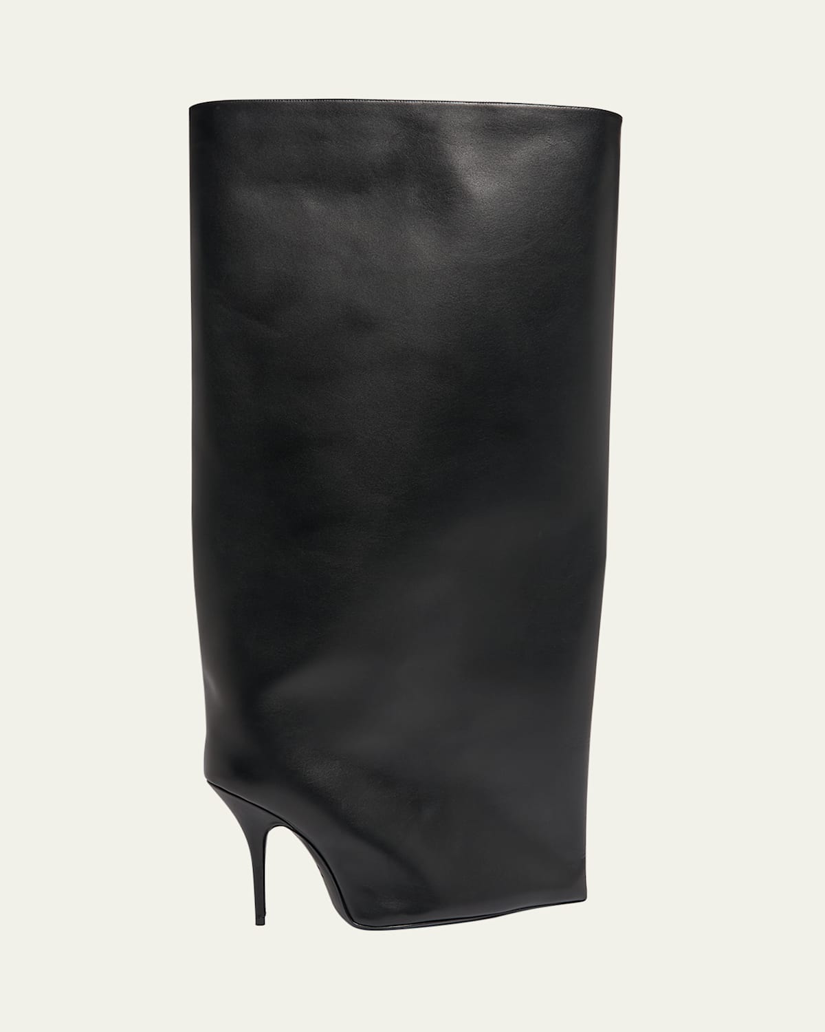 Balenciaga Wader Calfskin Wide-shaft Stiletto Boots In Black
