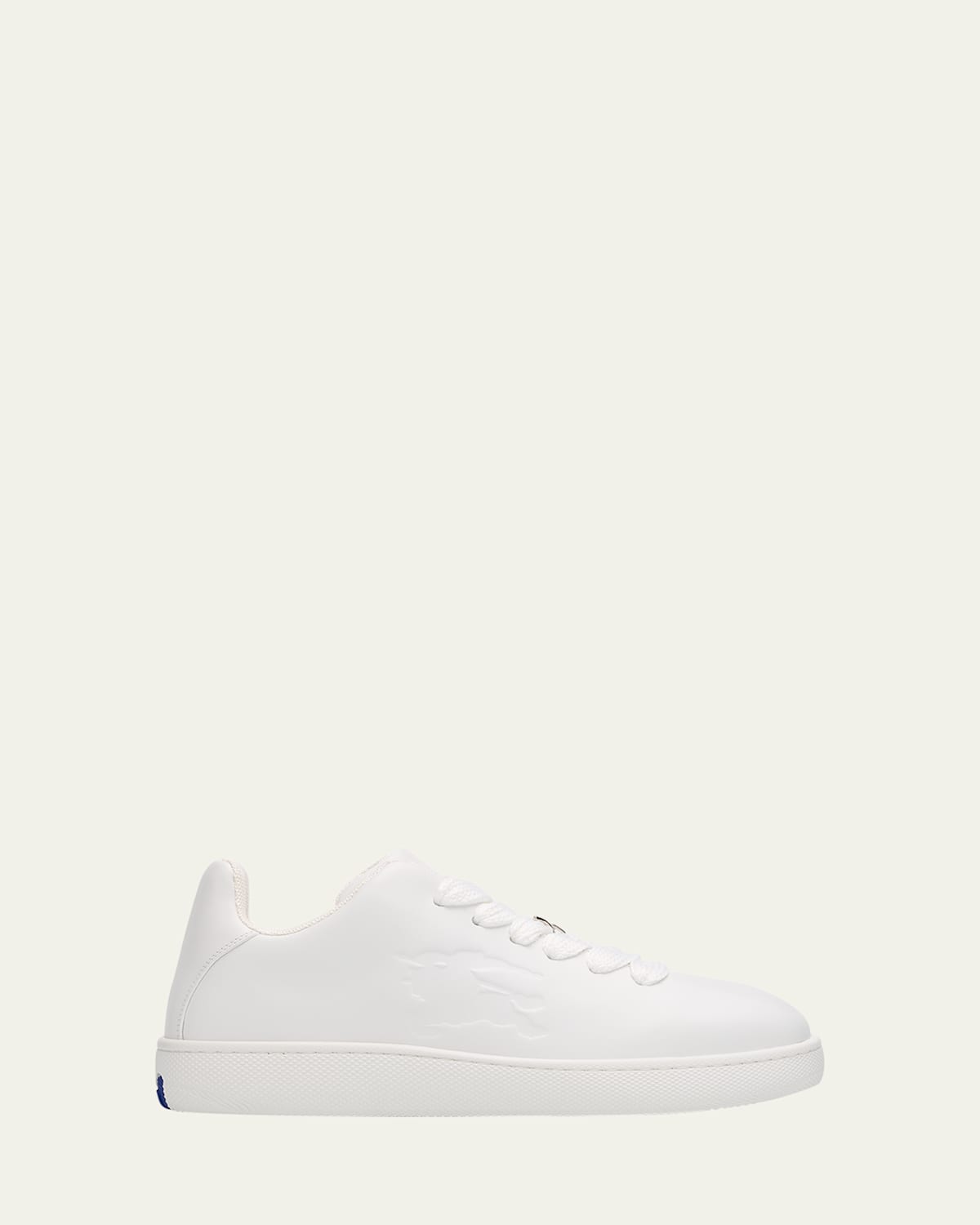Shop Burberry Men's Leather Box Low-top Sneakers In White