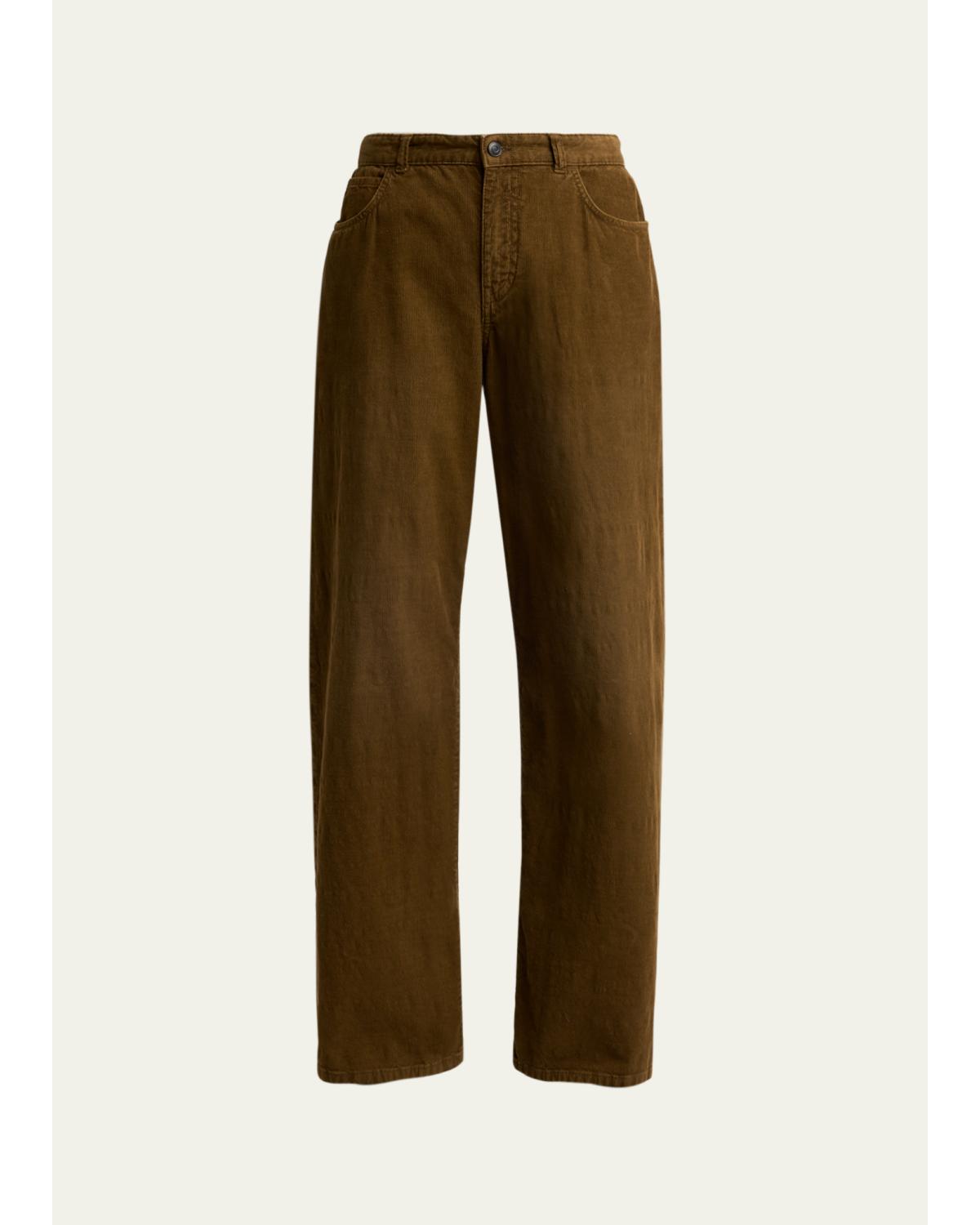 Eglitta Corduroy Straight-Leg Pants