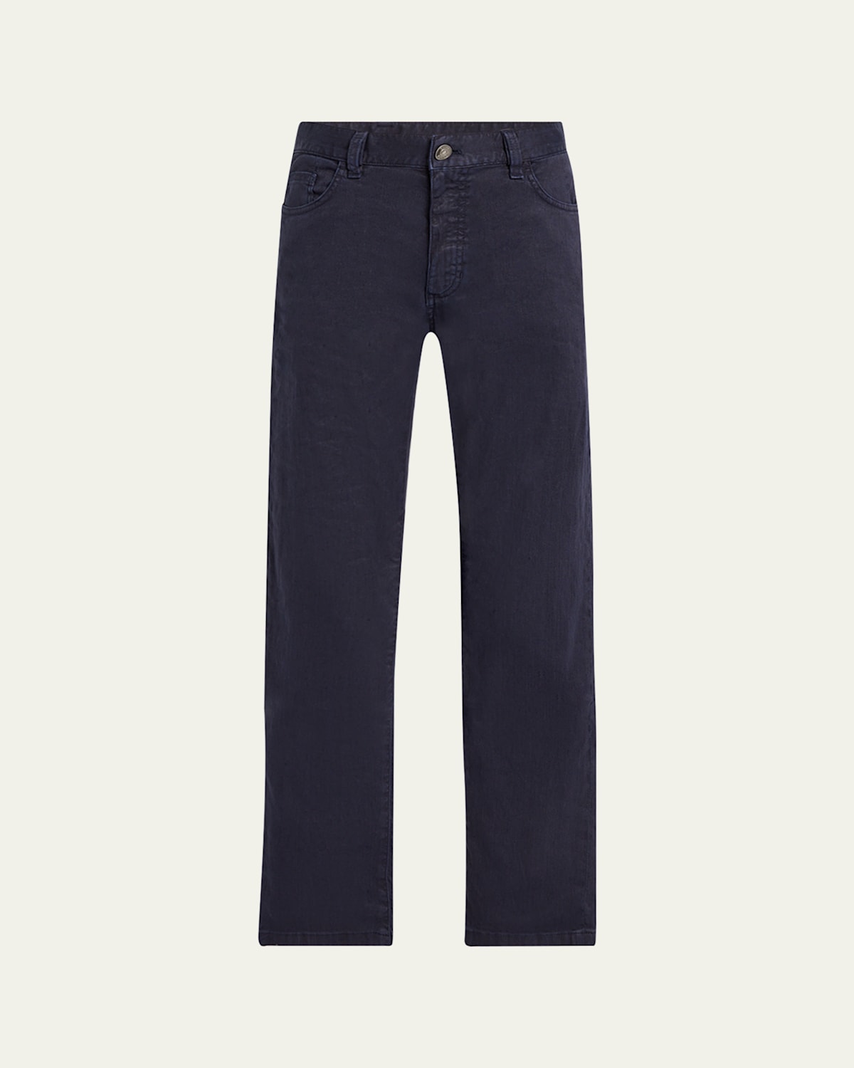 Shop Zegna Men's Comfort Linen And Cotton Five-pocket Pants In Dk Blu Sld