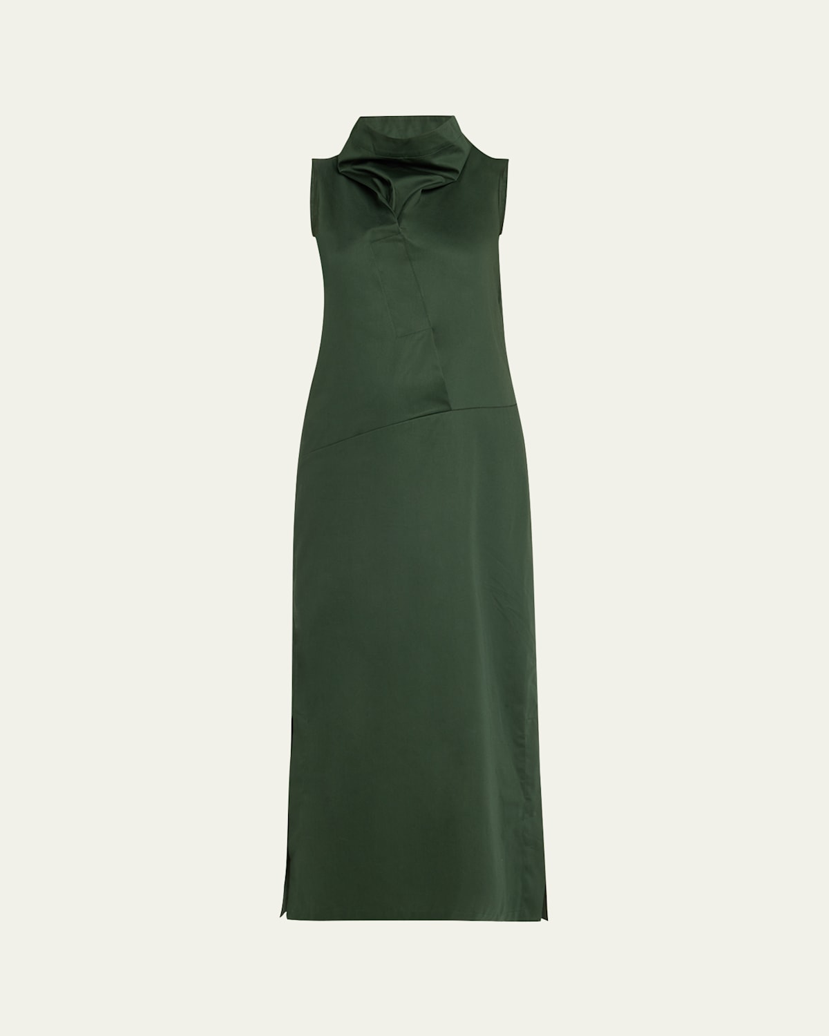 Long Fold Cowl Neck Dress