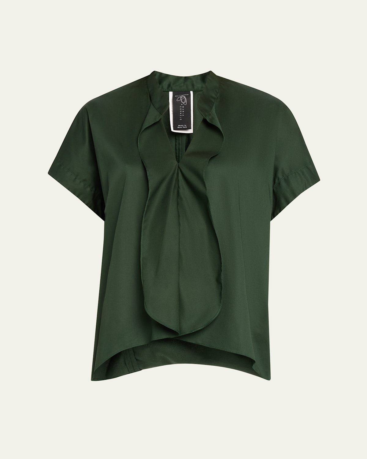 Draped Ruffle Fin Gaban Shirt
