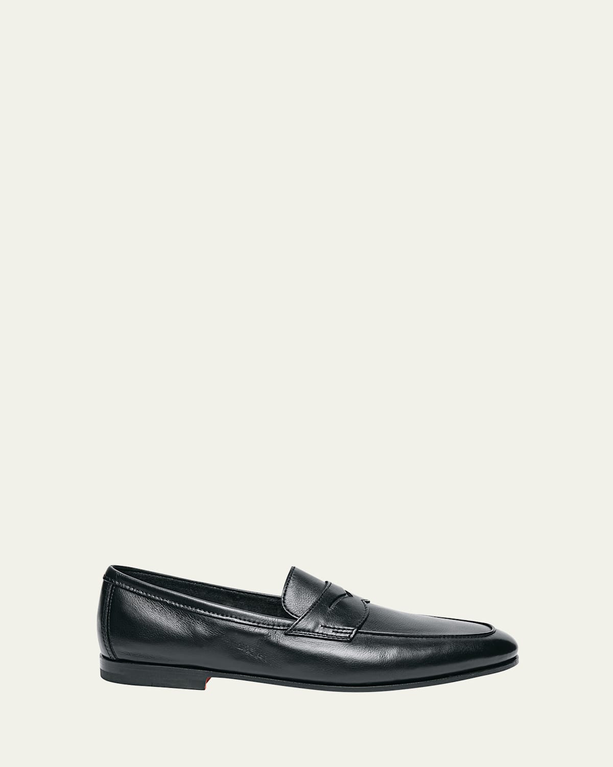 Santoni Men's Carlos Reverse Goodyear Leather Loafers In Dark Brown
