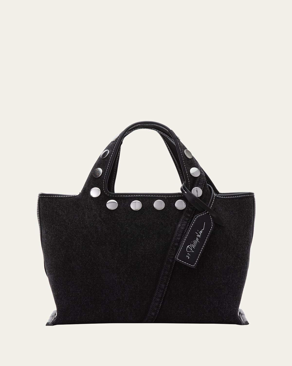3.1 Phillip Lim Mini Studded Washed Denim Market Tote Bag | Thumbnail 4