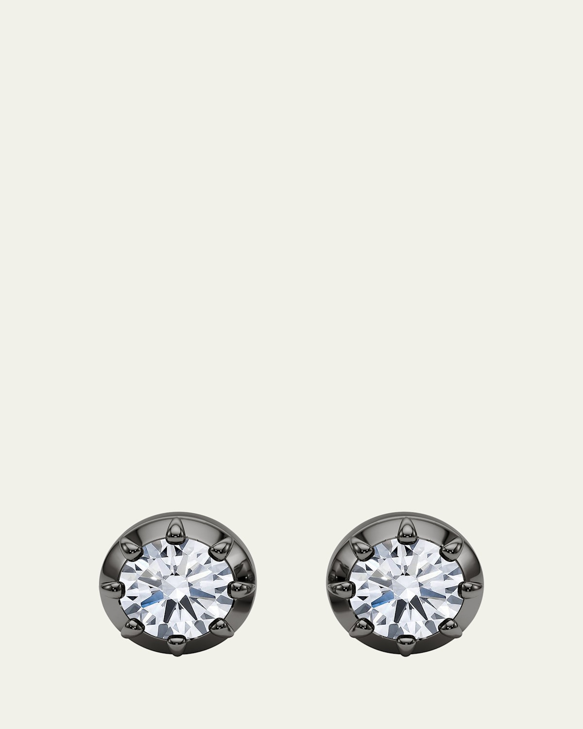 18K Georgian Cut Lab Grown Diamond Stud Earrings, 2.0tcw