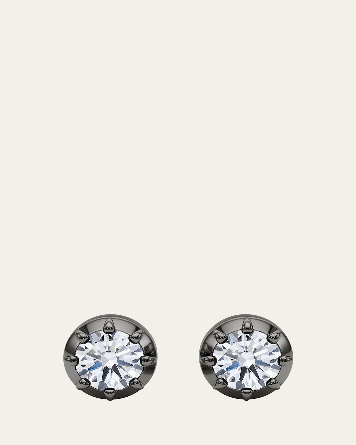 18K Georgian Cut Lab Grown Diamond Stud Earrings, 4.0tcw