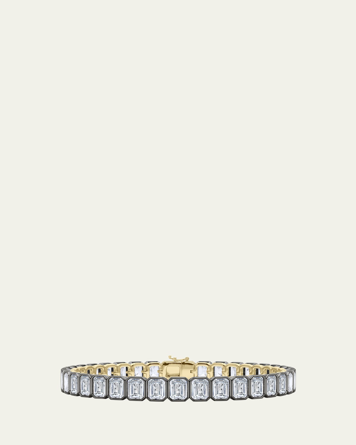 18K Emerald Cut Bezel Lab Grown Diamond Eternity Band, 6.6tcw