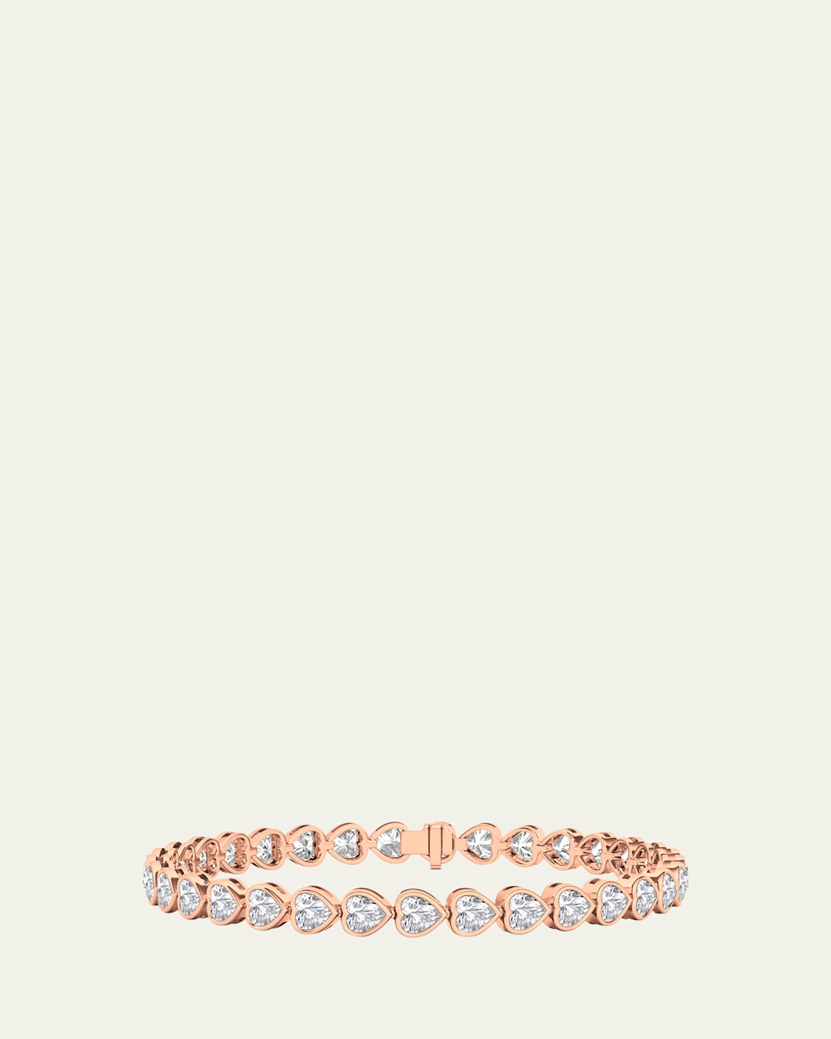 18K Heart Shape Bezel Lab Grown Diamond Bracelet