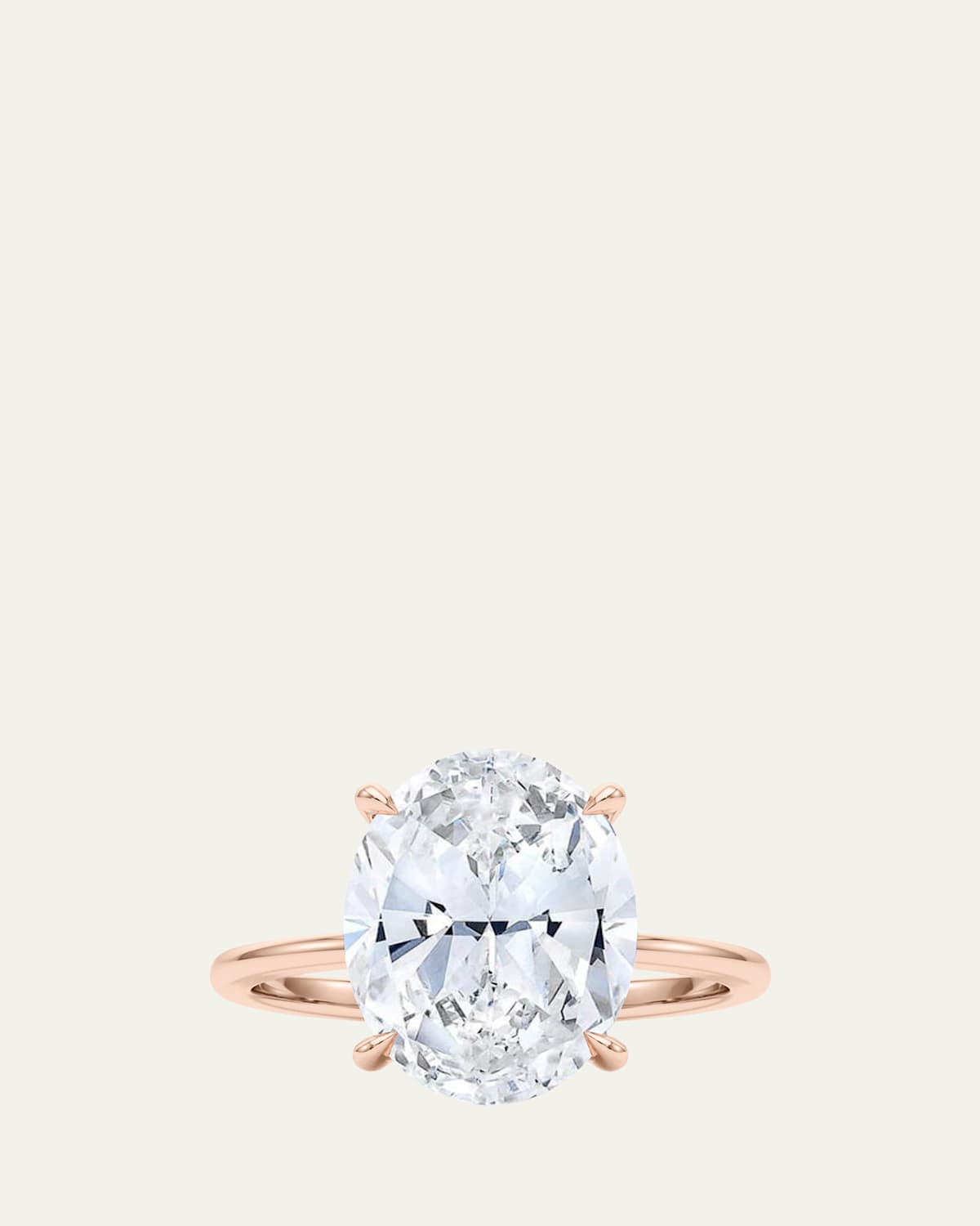 18K Oval Cut Hidden Halo Lab Grown Diamond Ring, 2.0tcw