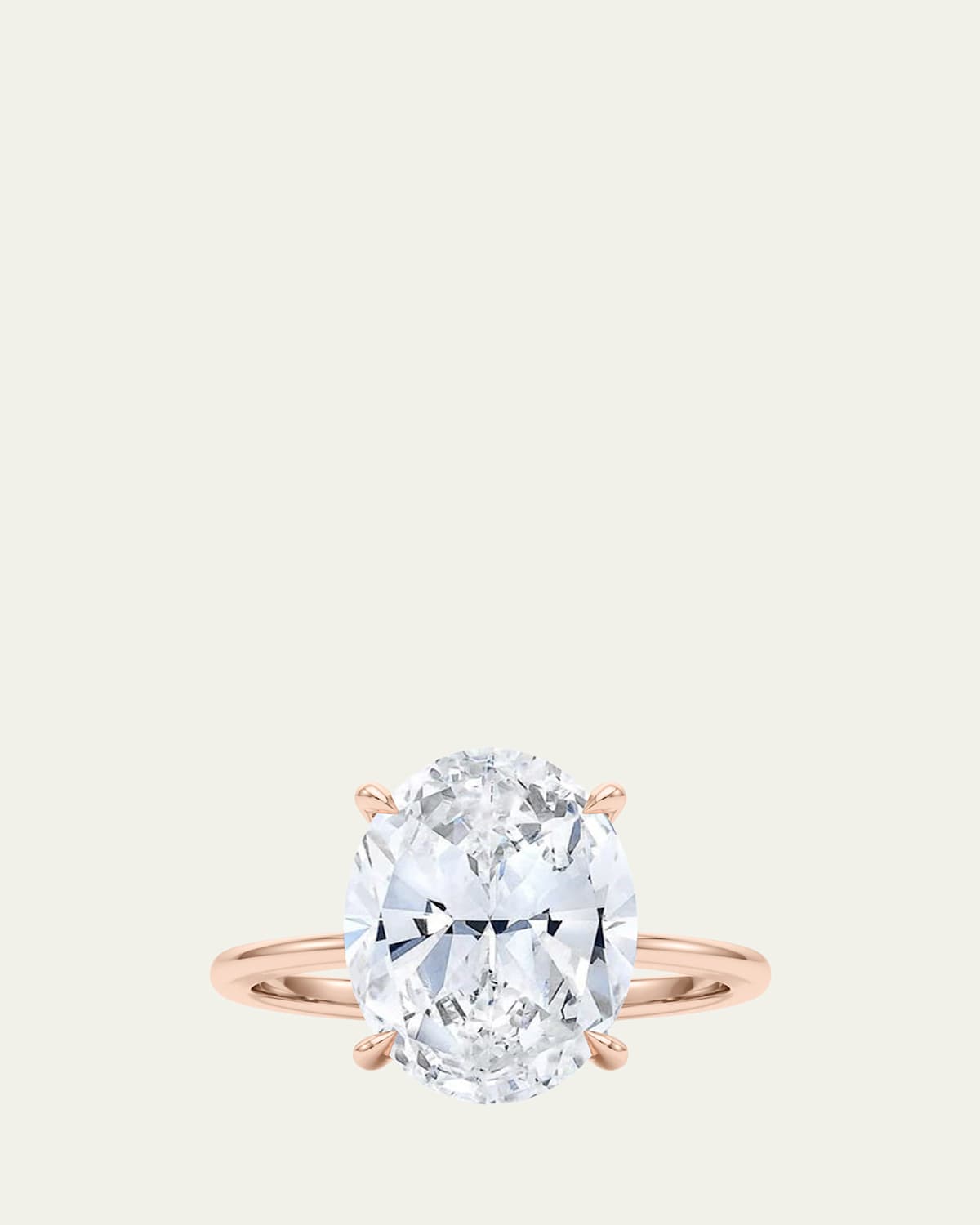 18K Oval Cut Hidden Halo Lab Grown Diamond Ring, 3.0tcw