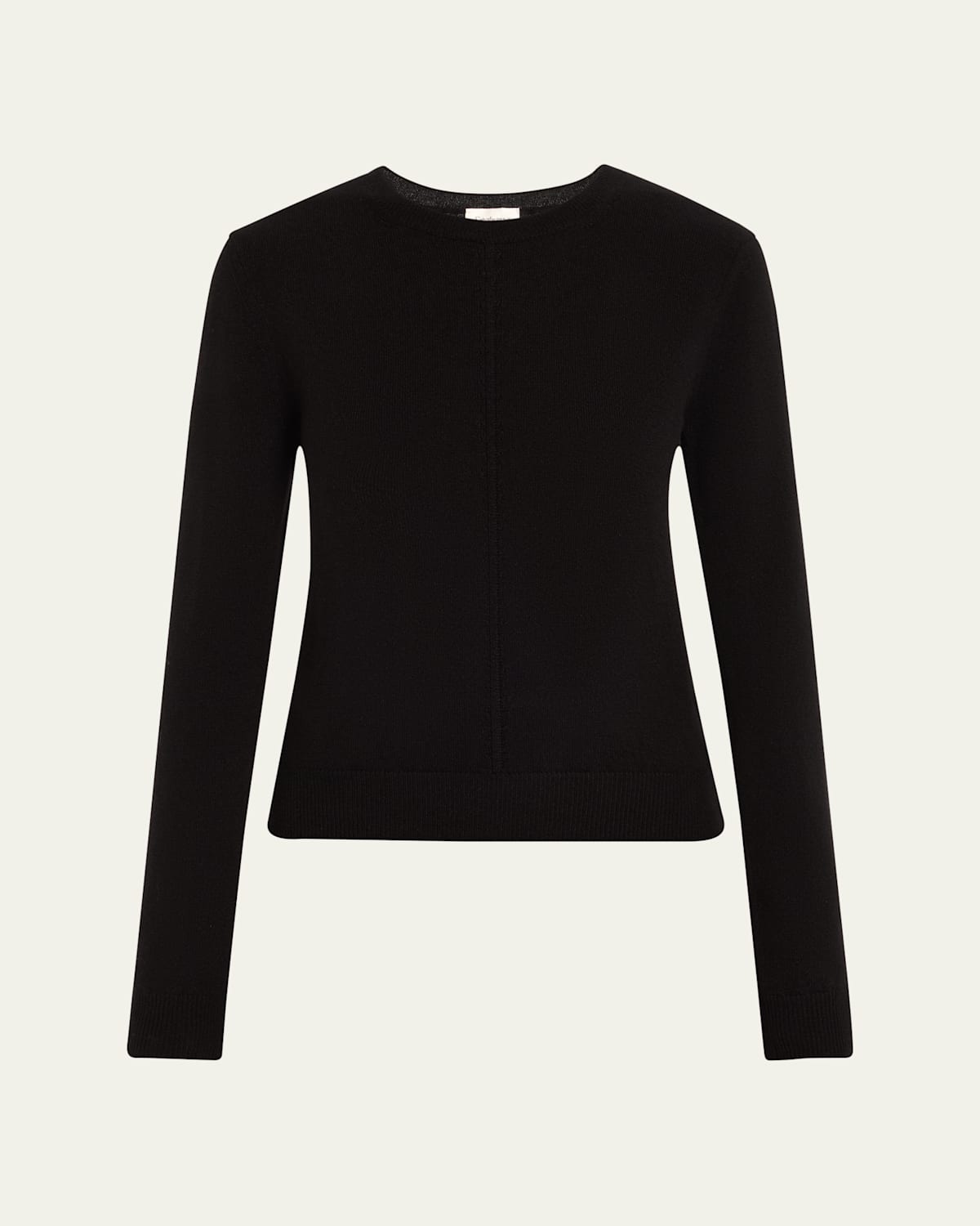 Seamed Crewneck Cashmere Sweater