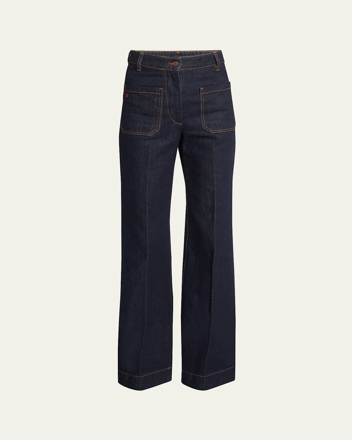 VICTORIA BECKHAM ALINA PATCH-POCKET FLARED JEANS 