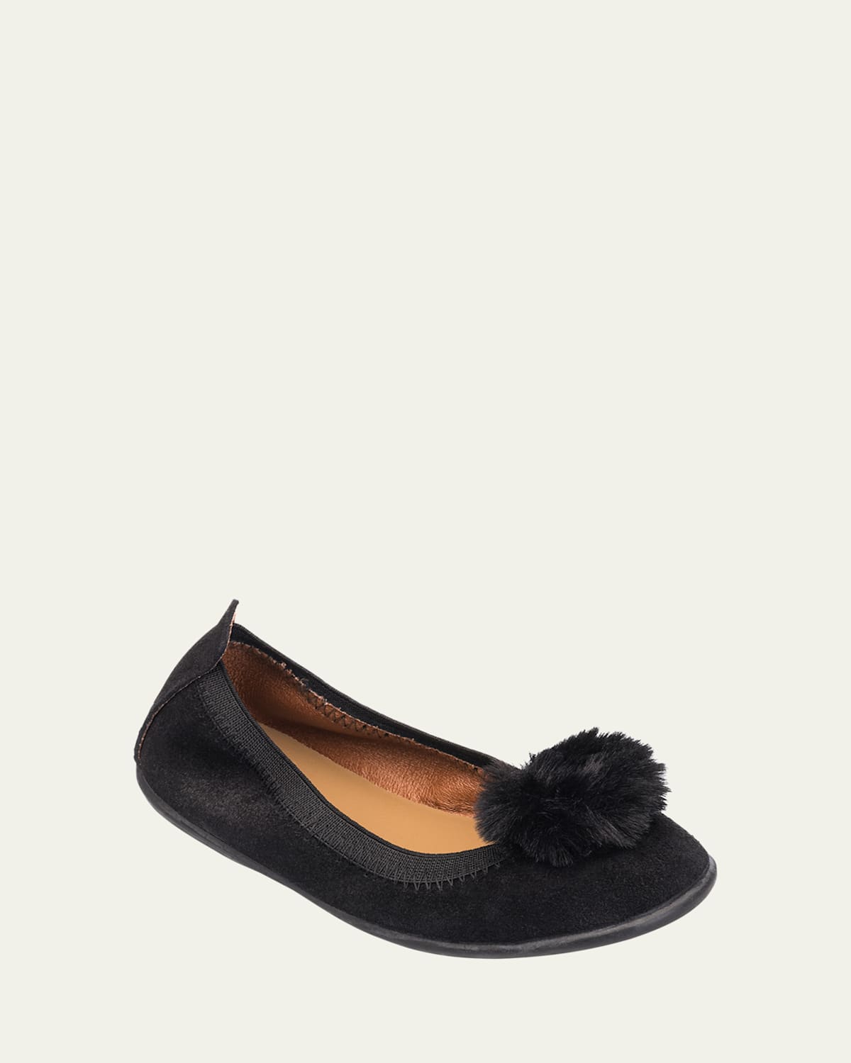 Girl's PomPom Ballerina Flats, Toddlers/Kids