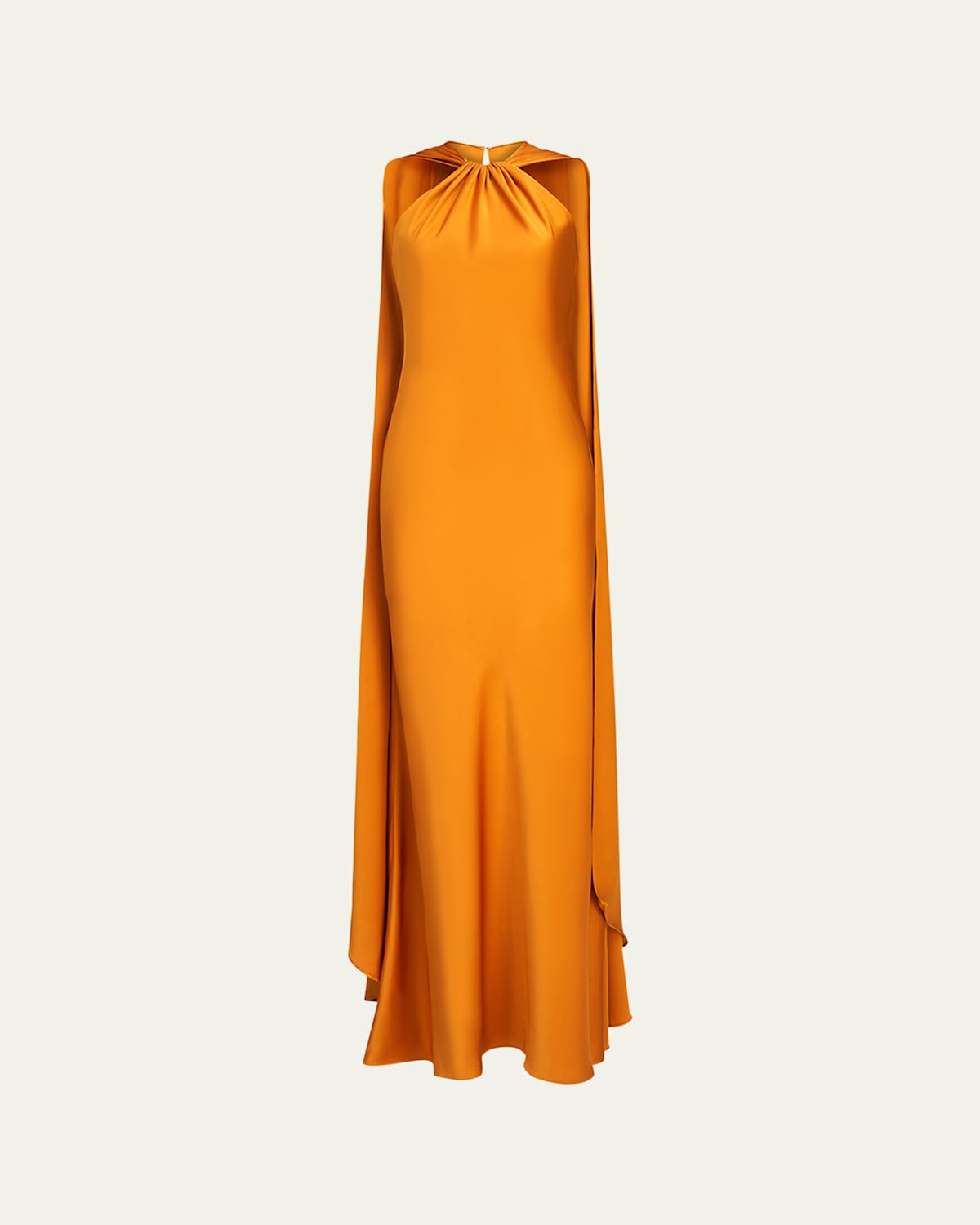 Reta Draped Satin Halter Gown