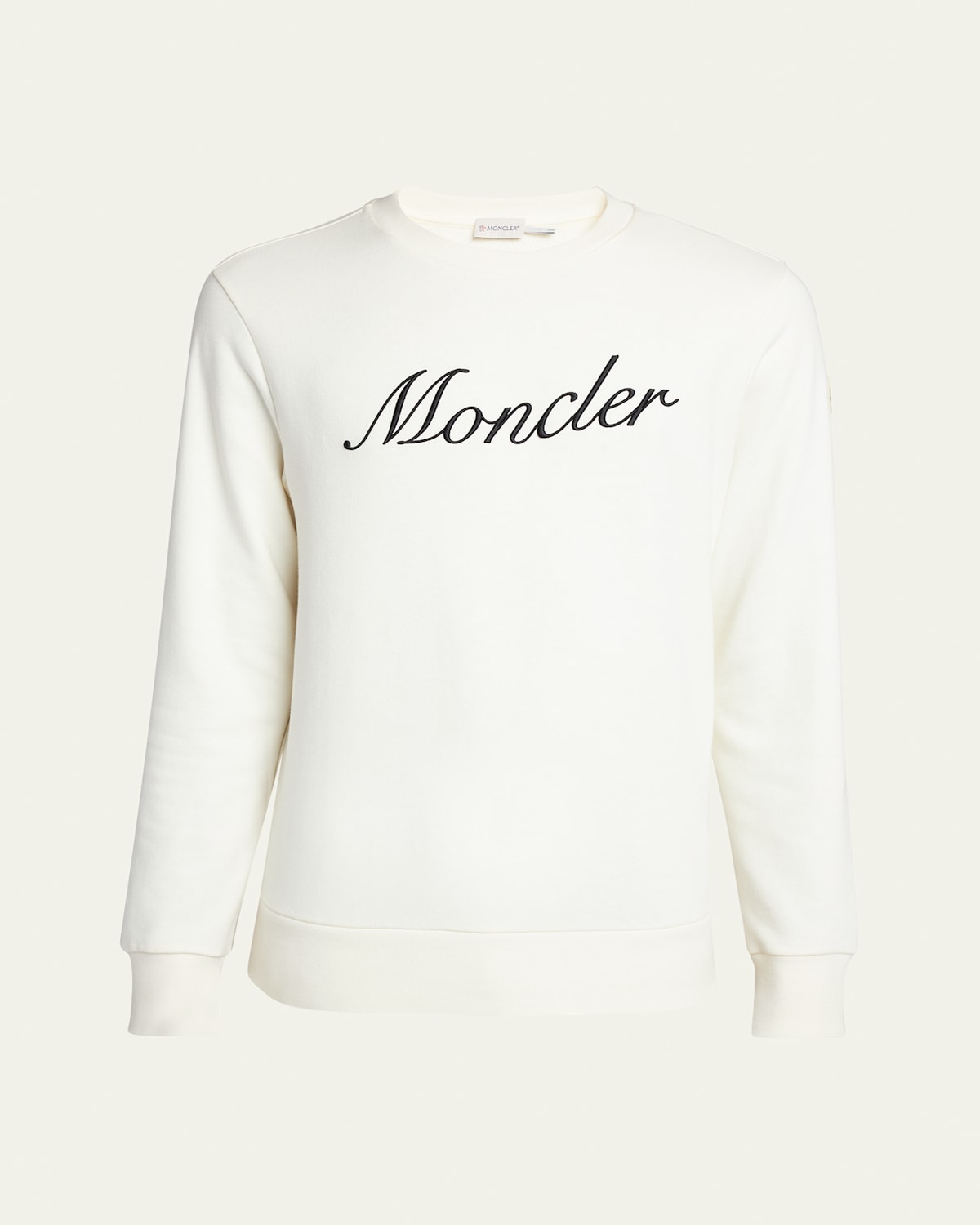 Shop Moncler Men's Embroidered Sweatshirt In Natural
