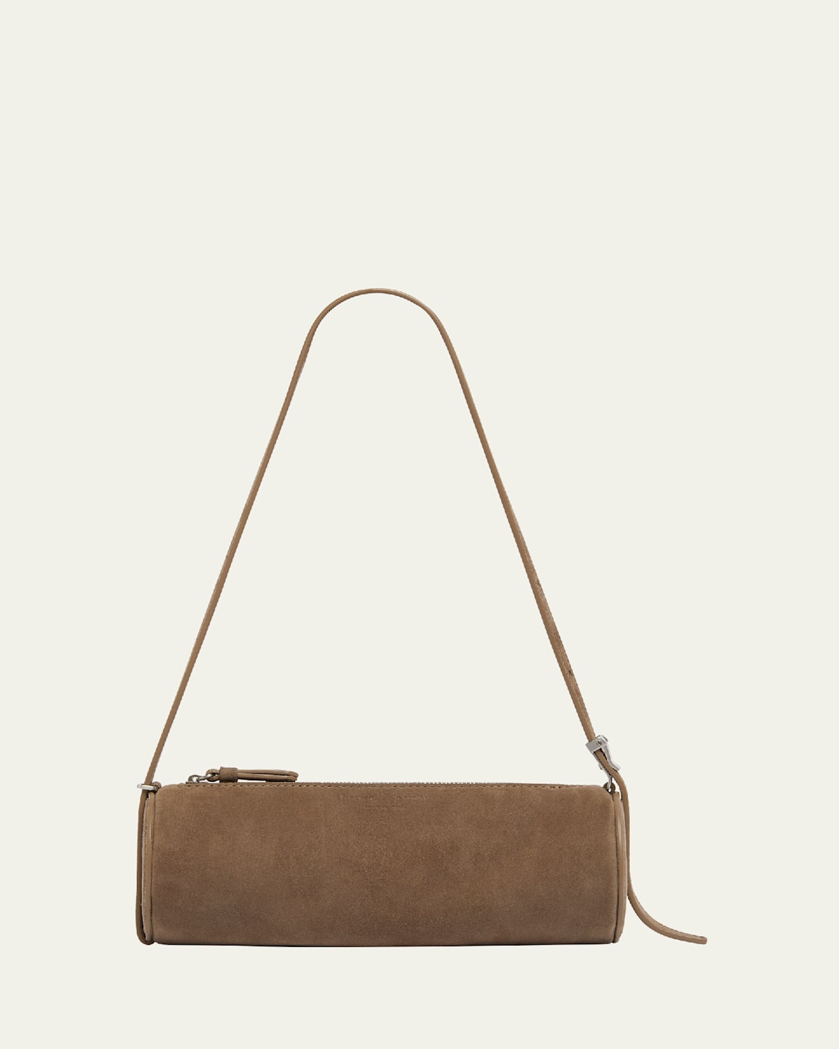 Shop Proenza Schouler Silo Zip Suede & Leather Shoulder Bag In Taupe