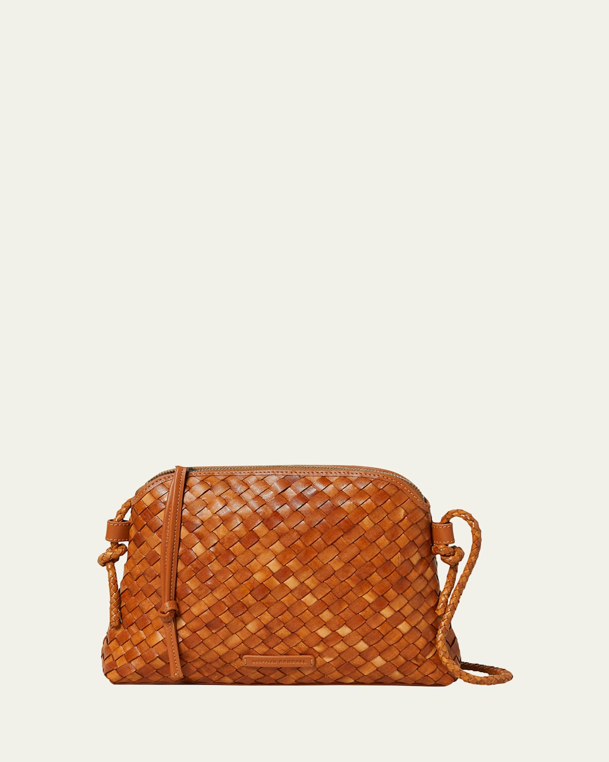 Mallory Zip Woven Leather Crossbody Bag