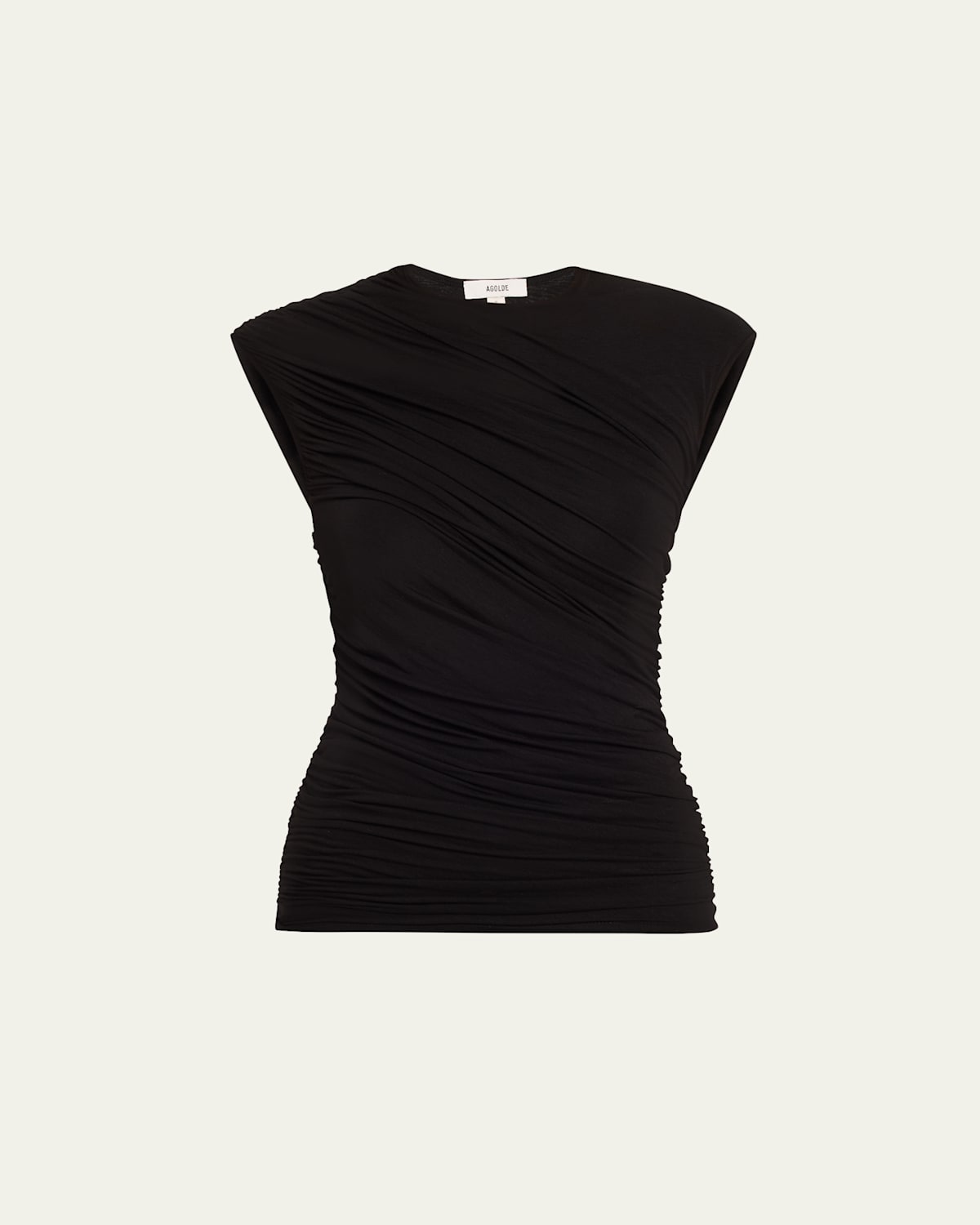 Shop Agolde Ester Twist Tank Top In Black