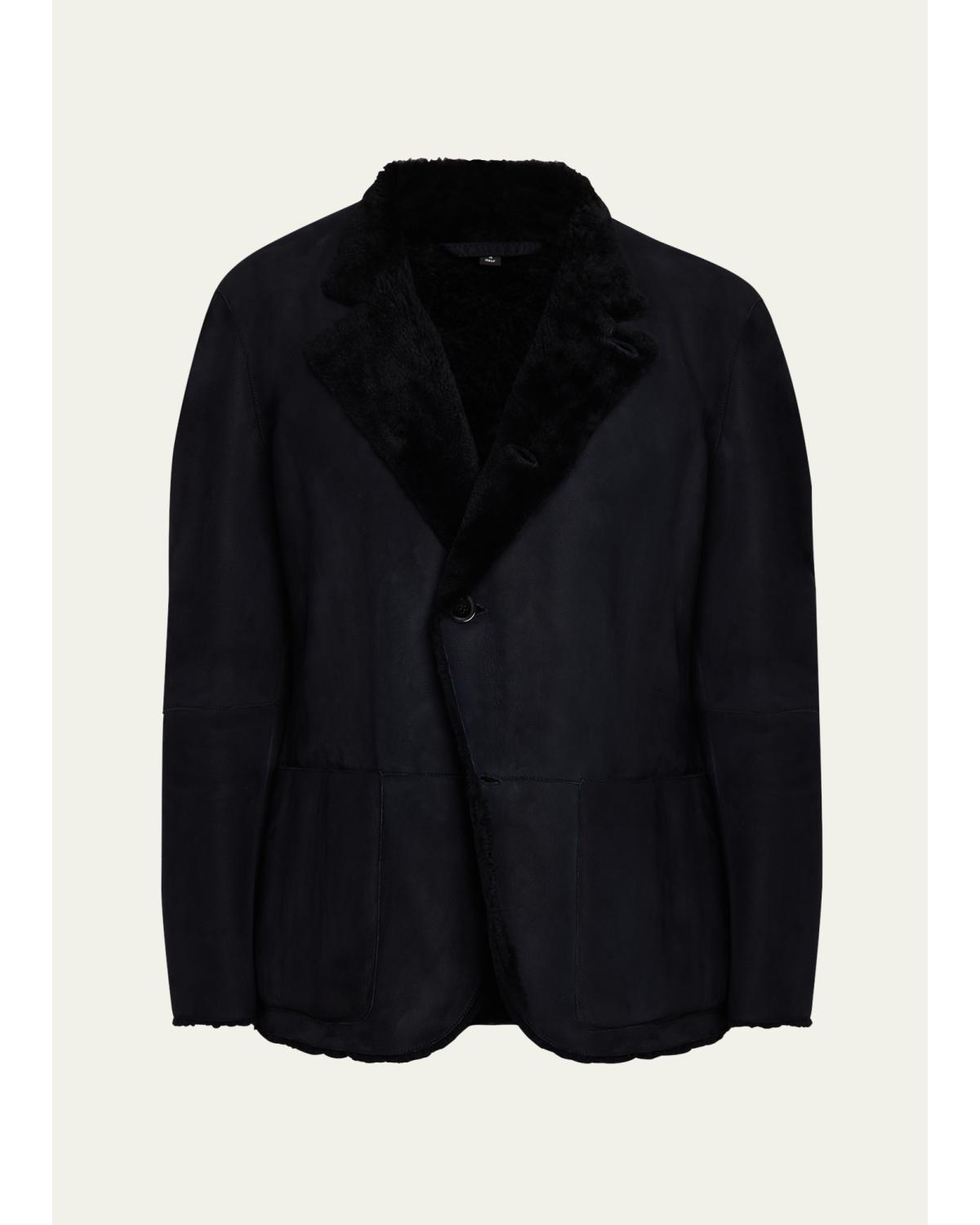 Men'S Suede Shearling Jacket