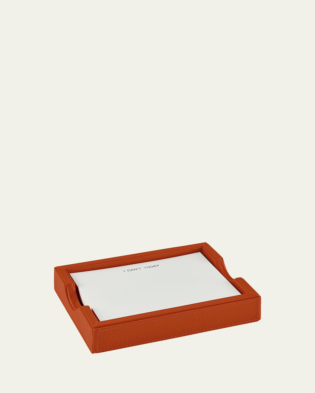 Leather Memo Tray with 100 "I Can't Today" Note Cards