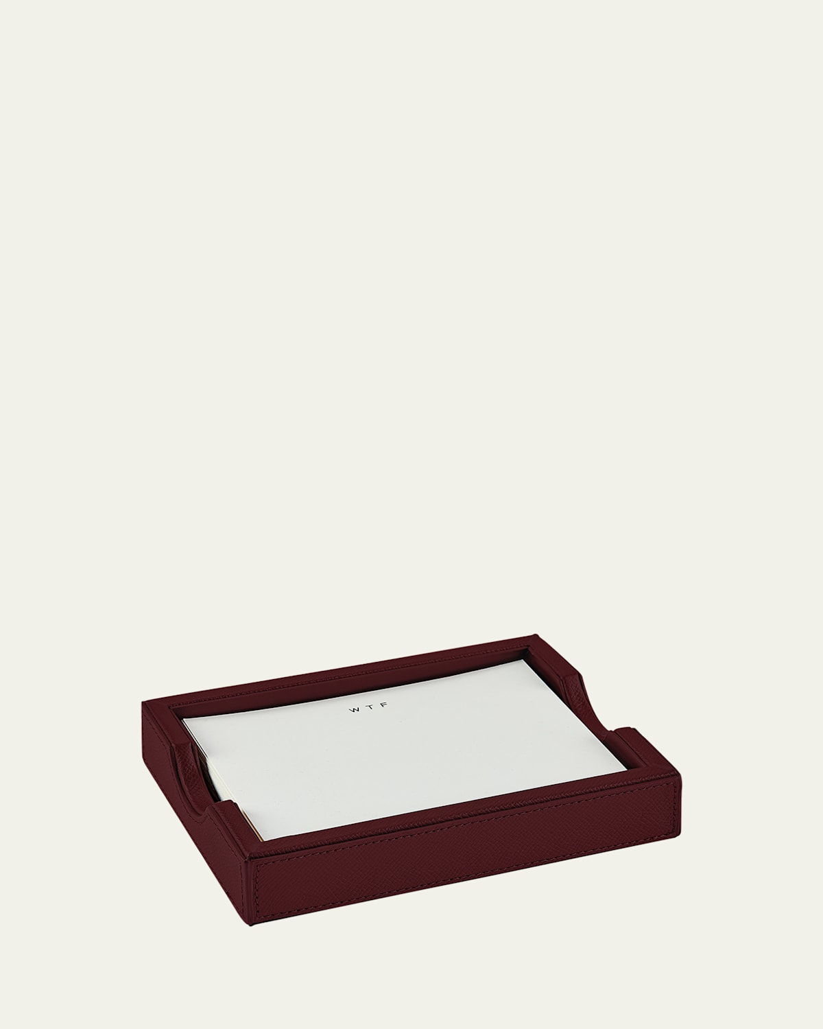 Leather Memo Tray with 100 "WTF" Note Cards