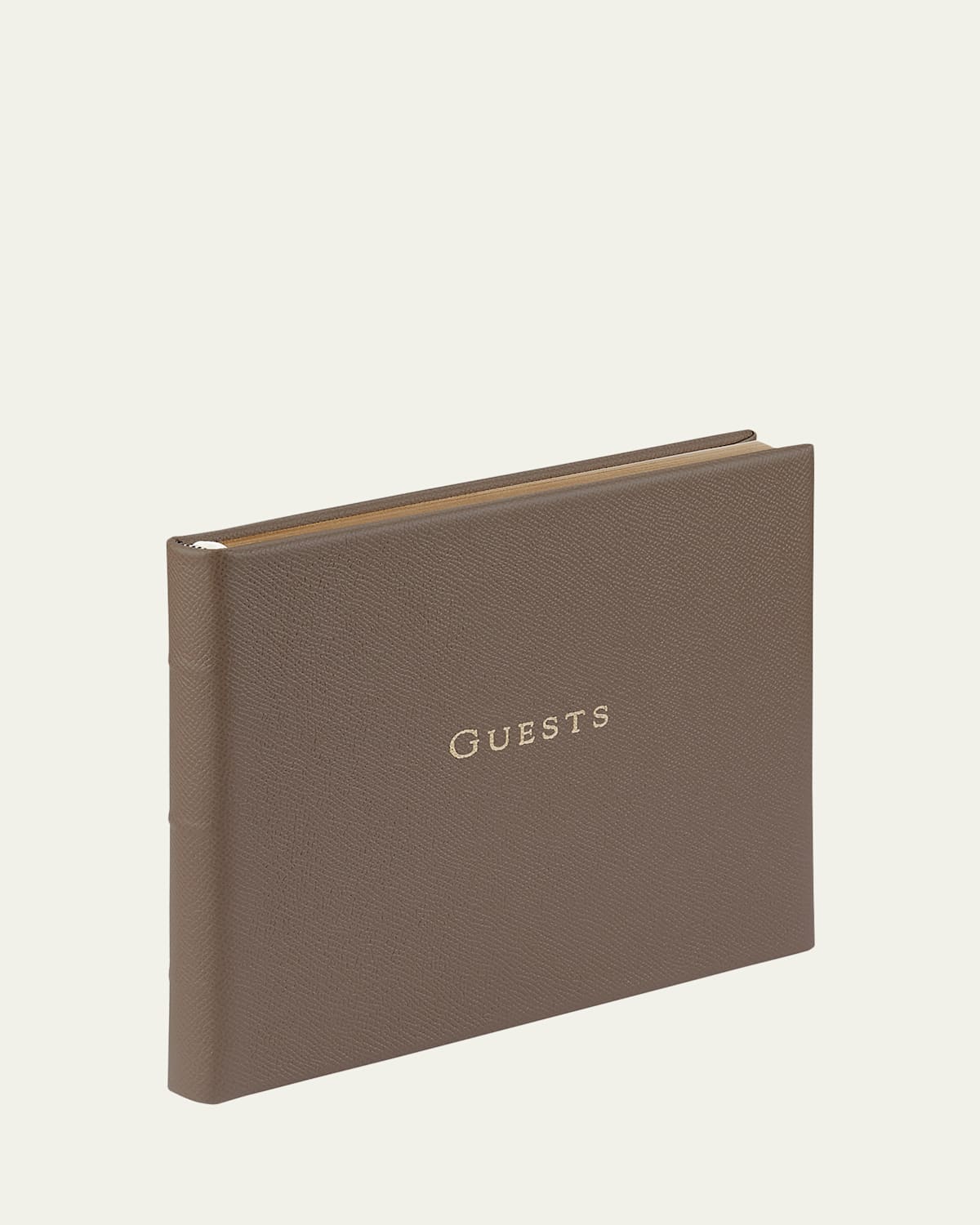 Graphic Image Leather Guest Book In Taupe