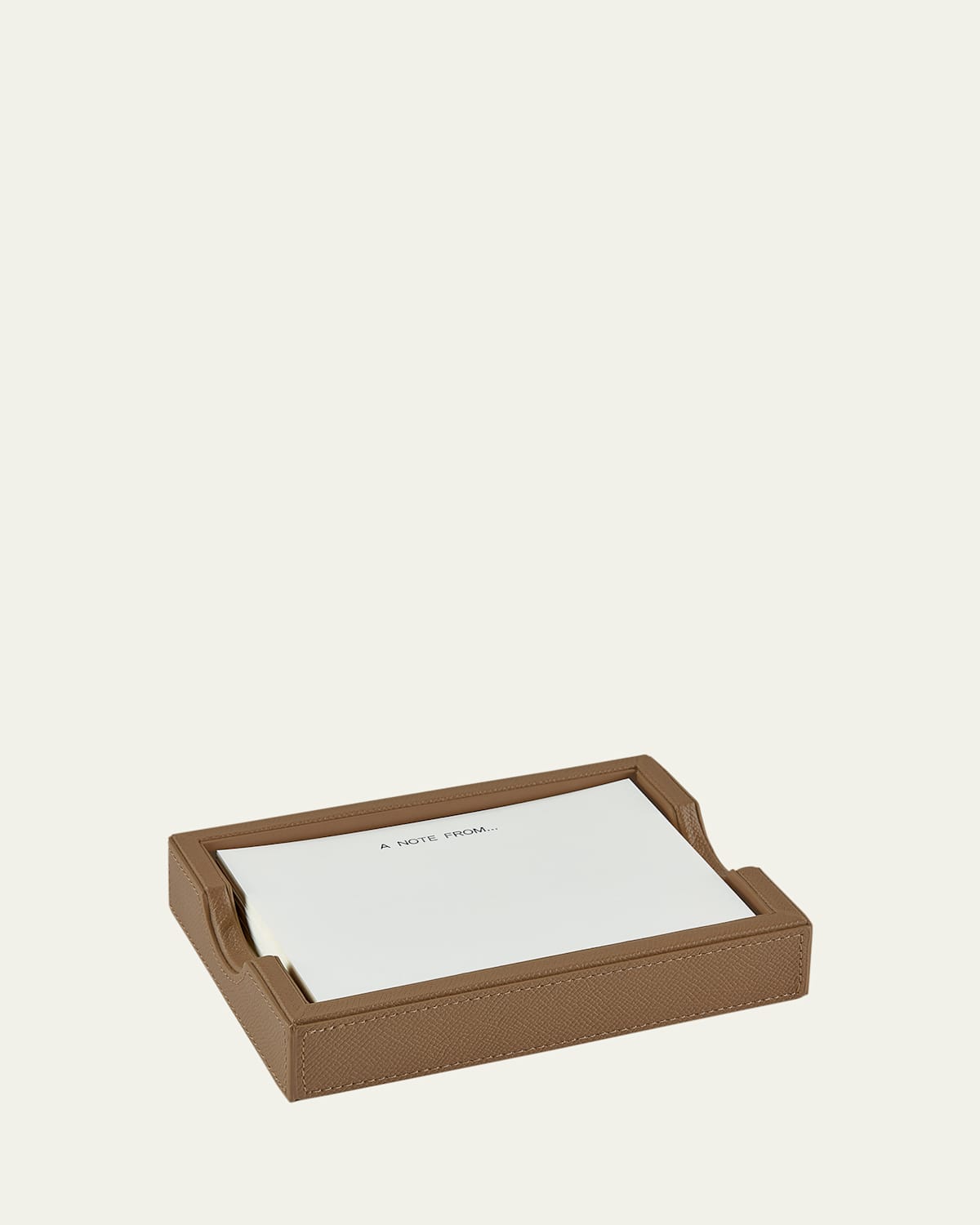 Leather Memo Tray with 100 "A Note From" Note Cards