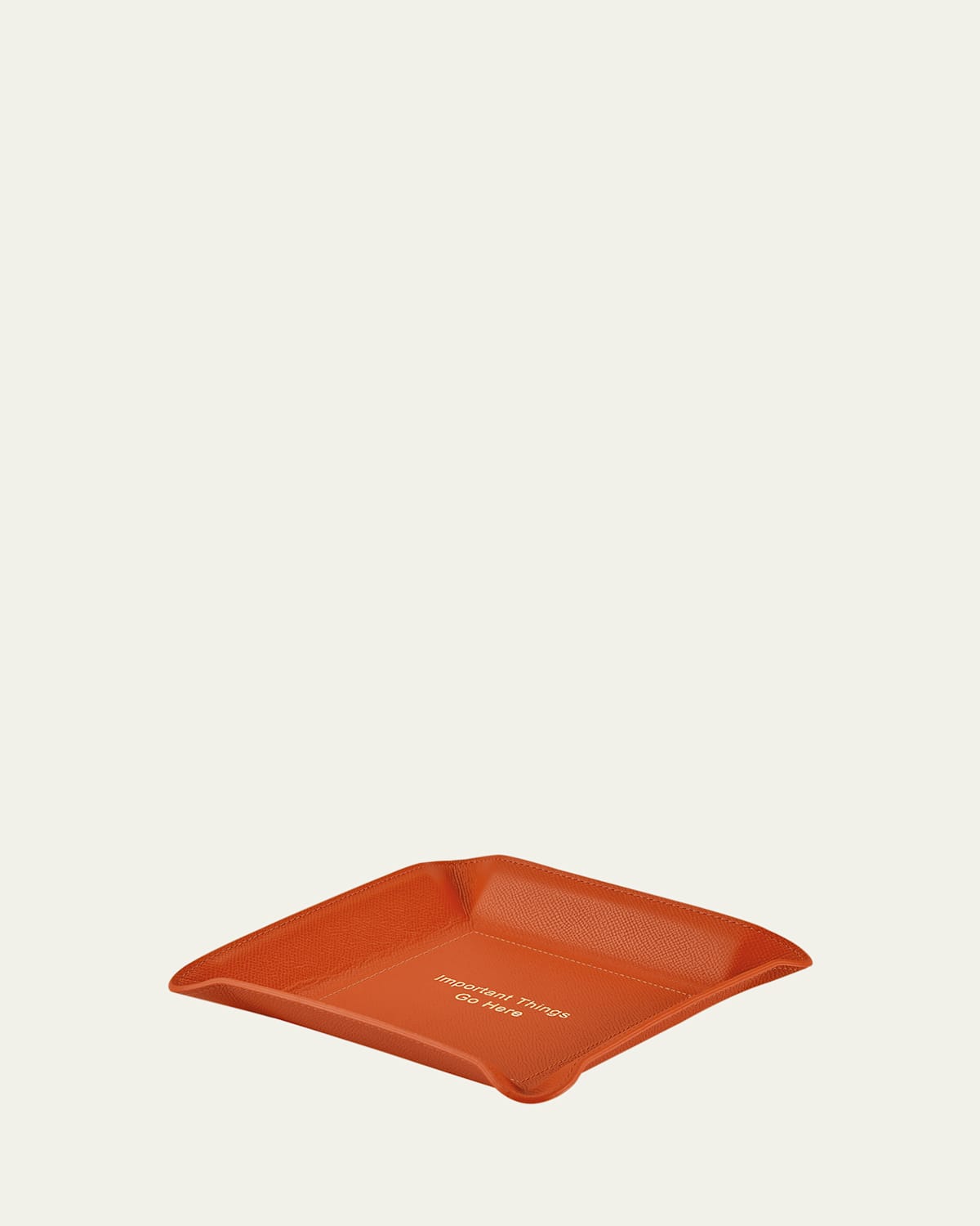 "Important Things Go Here" Leather Valet Tray