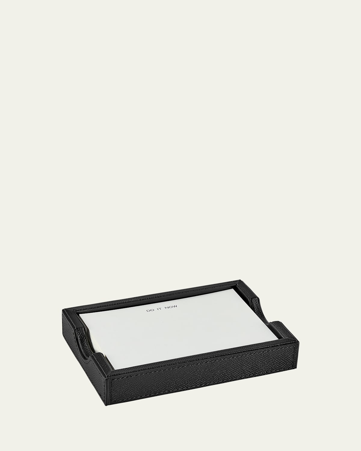 Leather Memo Tray with 100 "Do It Now" Note Cards