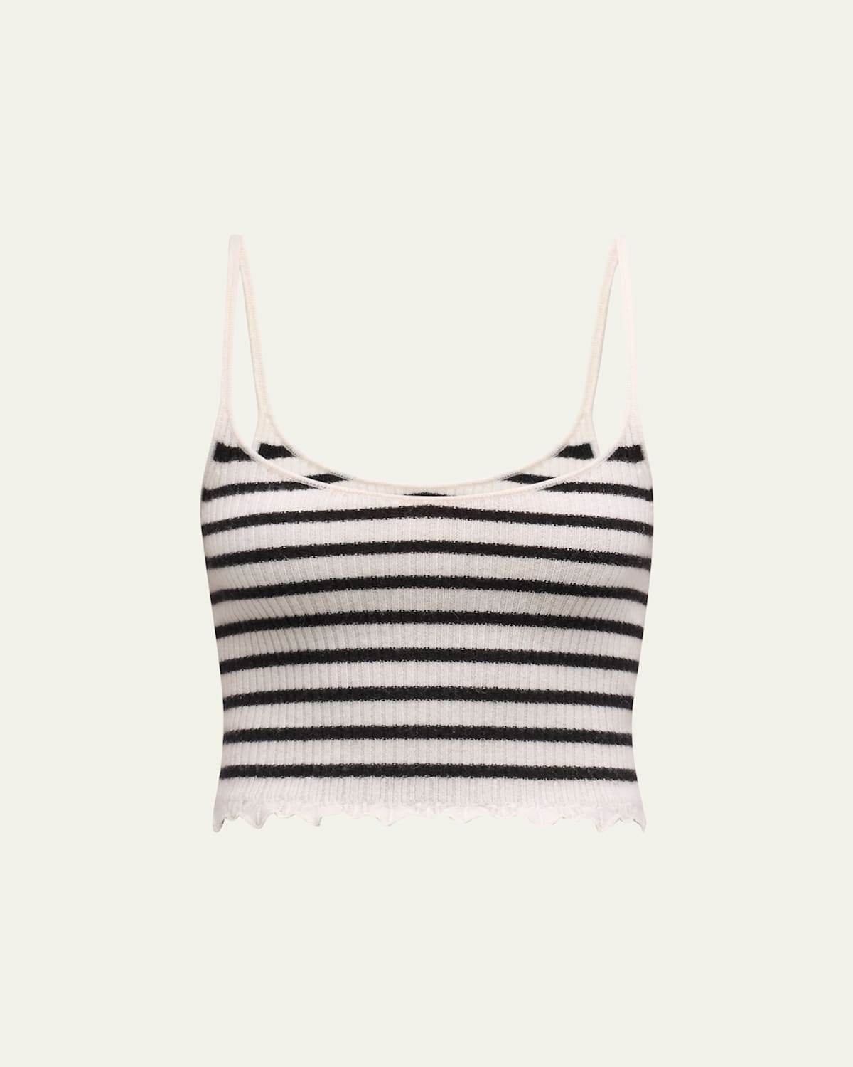 ULLA JOHNSON KLEA STRIPE CROPPED TANK TOP 
