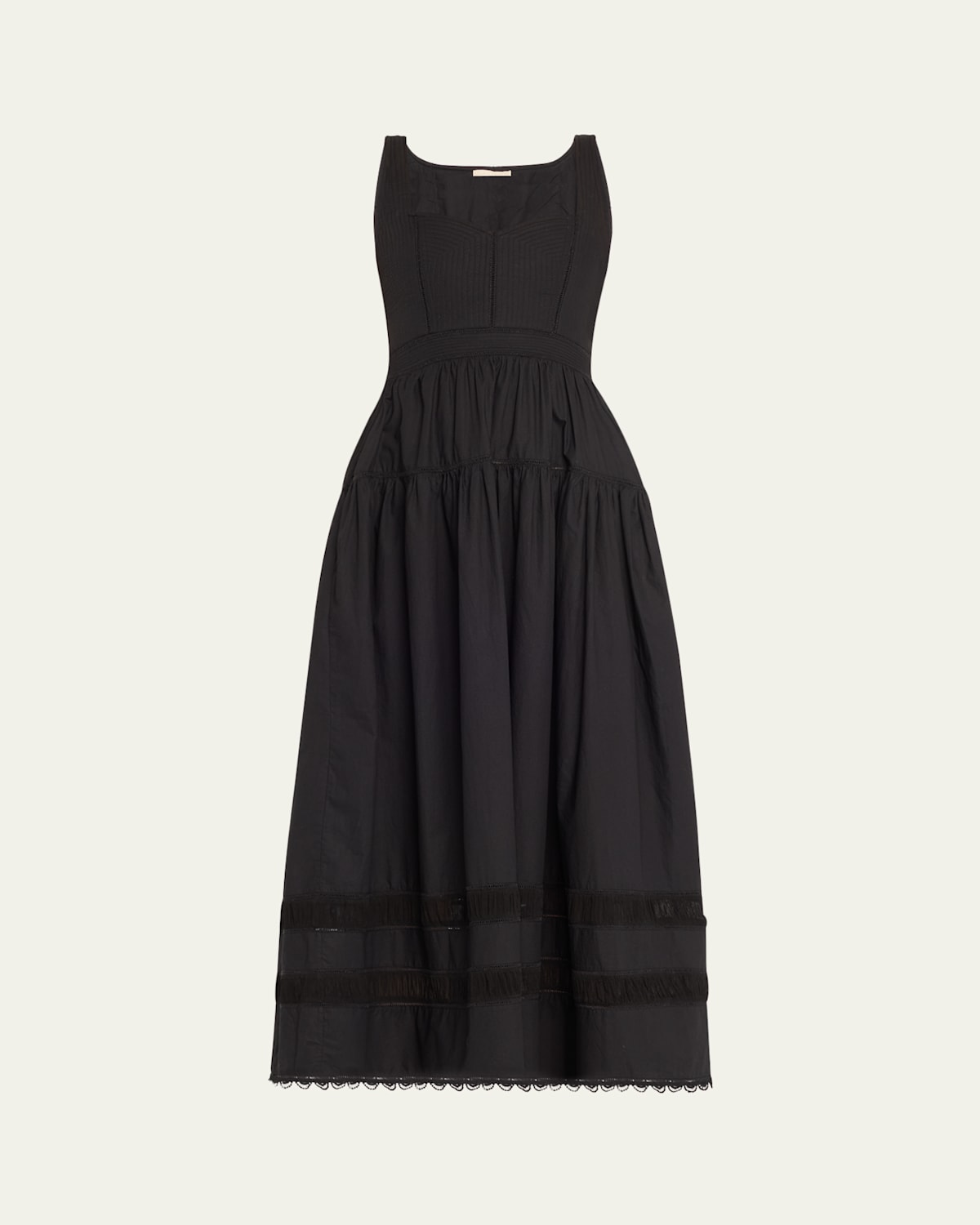 Isadora Ruched Lace-Inset Sweetheart Maxi Dress