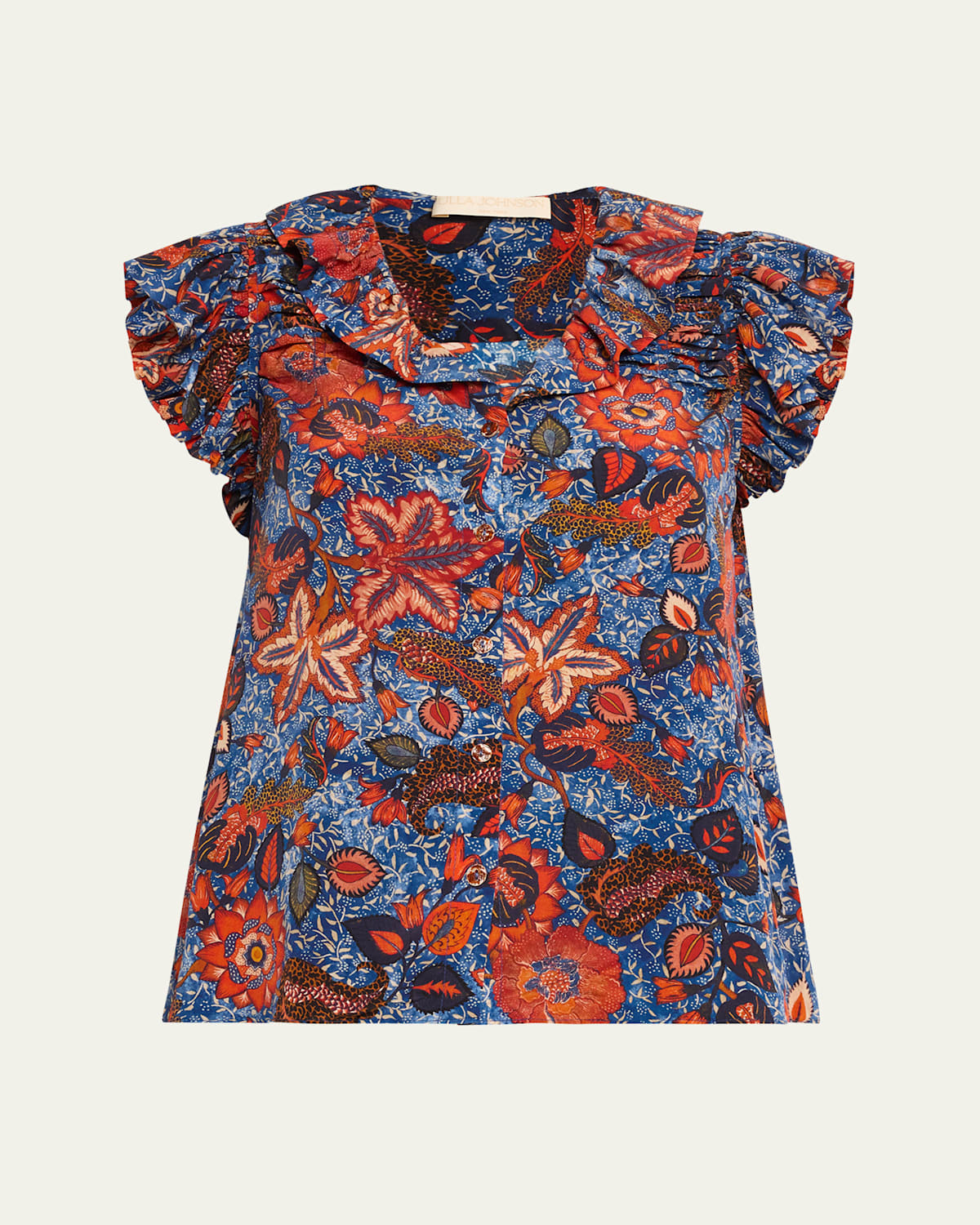 Ulla Johnson Ivette Ruffled Silk Shirt In Clematis