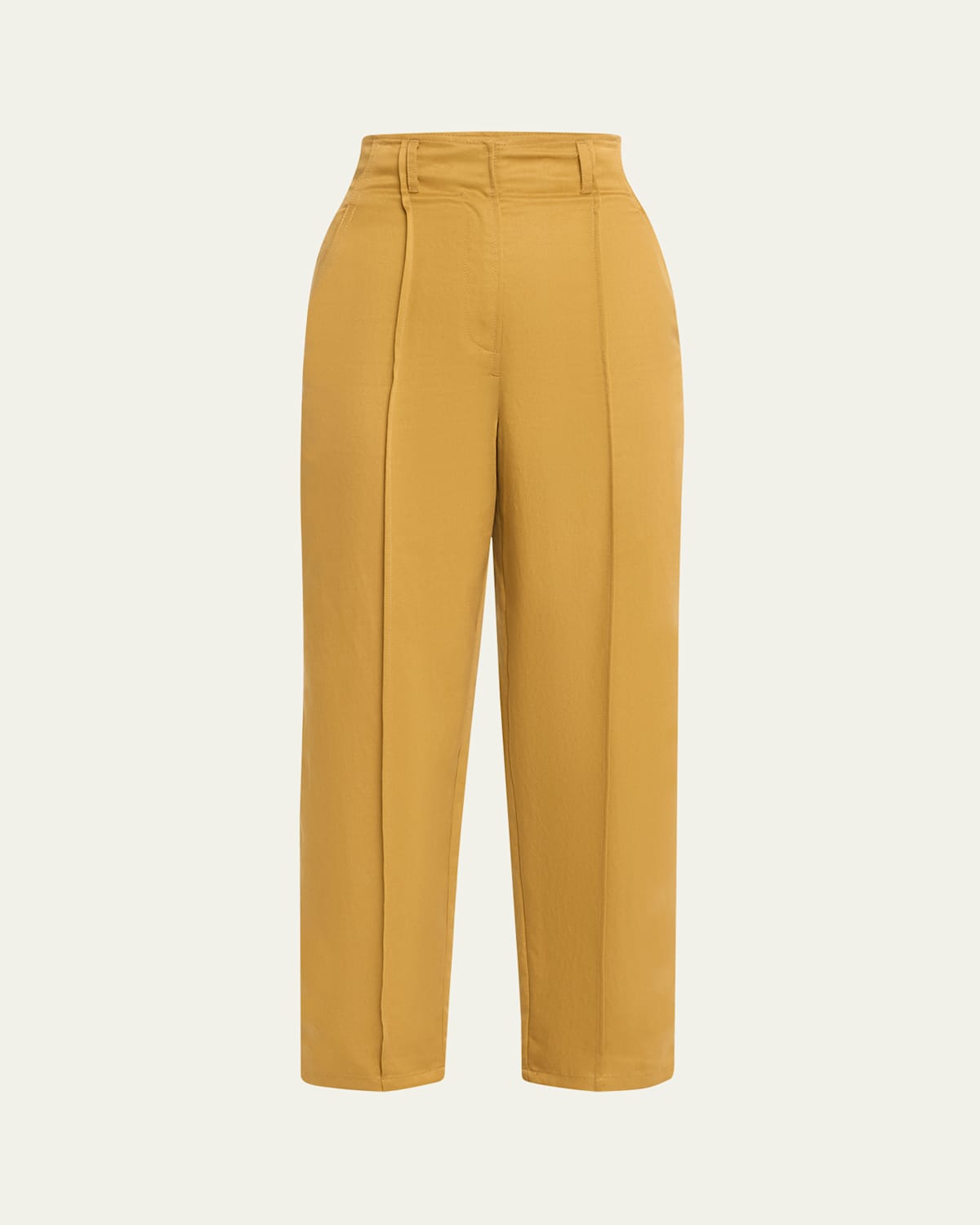 Ulla Johnson Lielle High-rise Tapered Pintuck Pants In Fawn