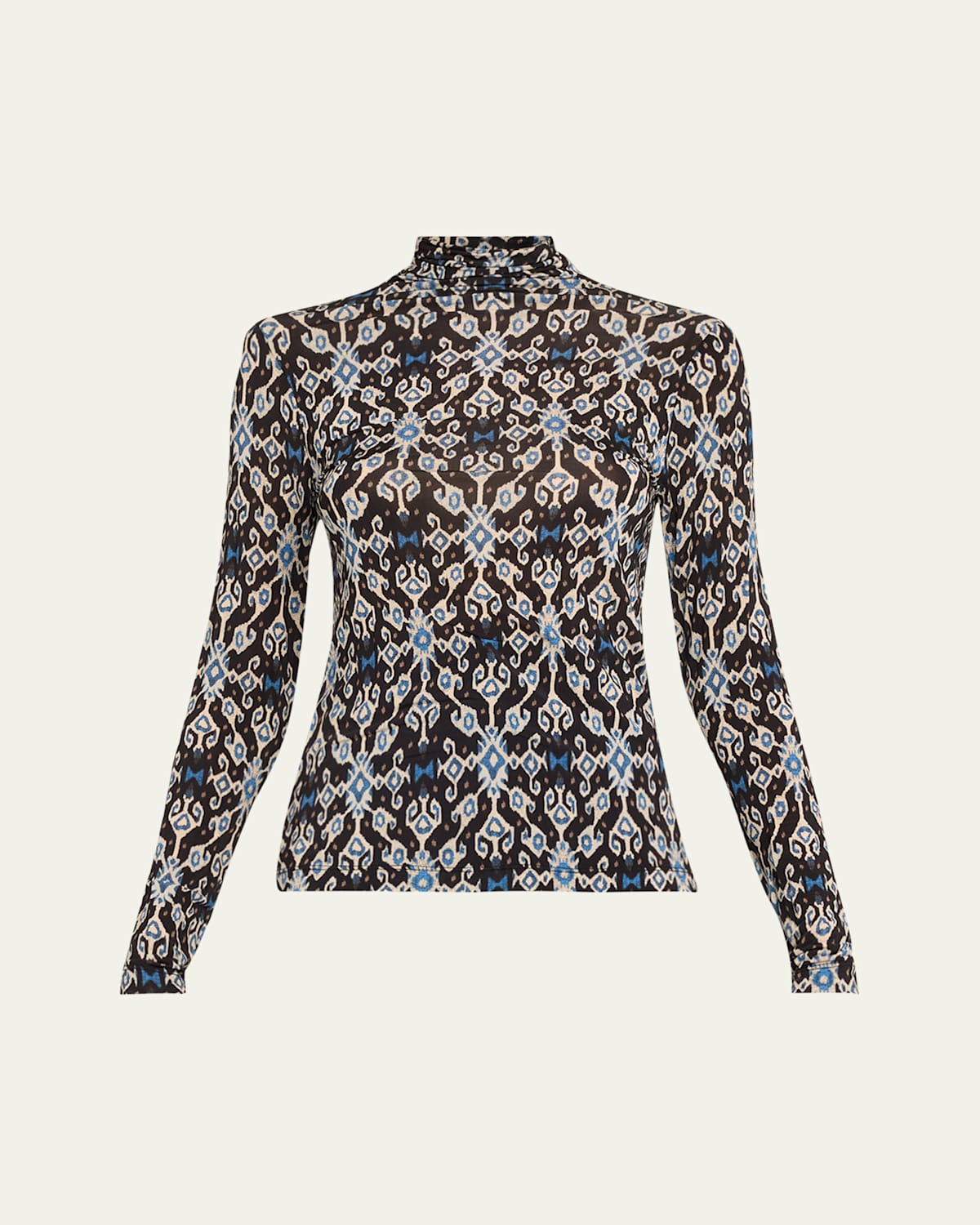 ULLA JOHNSON AURELIA PRINTED TURTLENECK PULLOVER 
