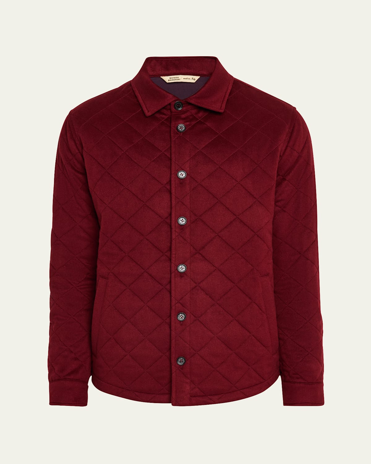 Men's Cashmere Quilted Shirt Jacket