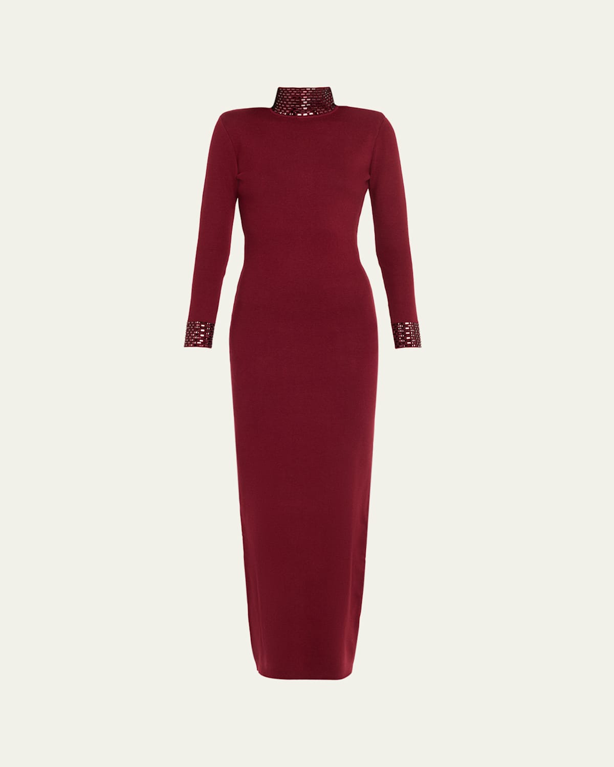 Retroféte Monroe Embellished Cashmere-blend Maxi Dress In Burgundy