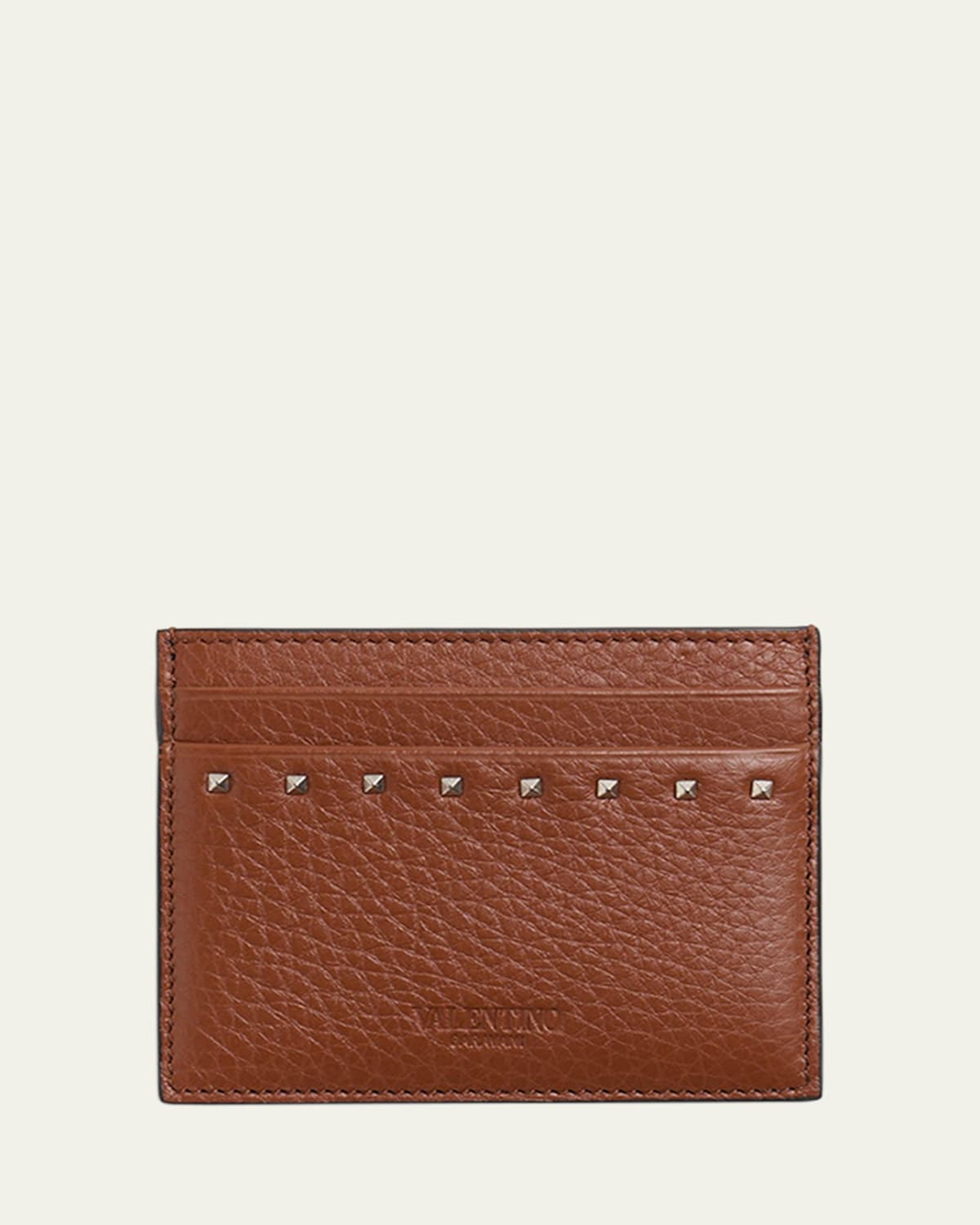 Men's Leather Rockstud Card Holder