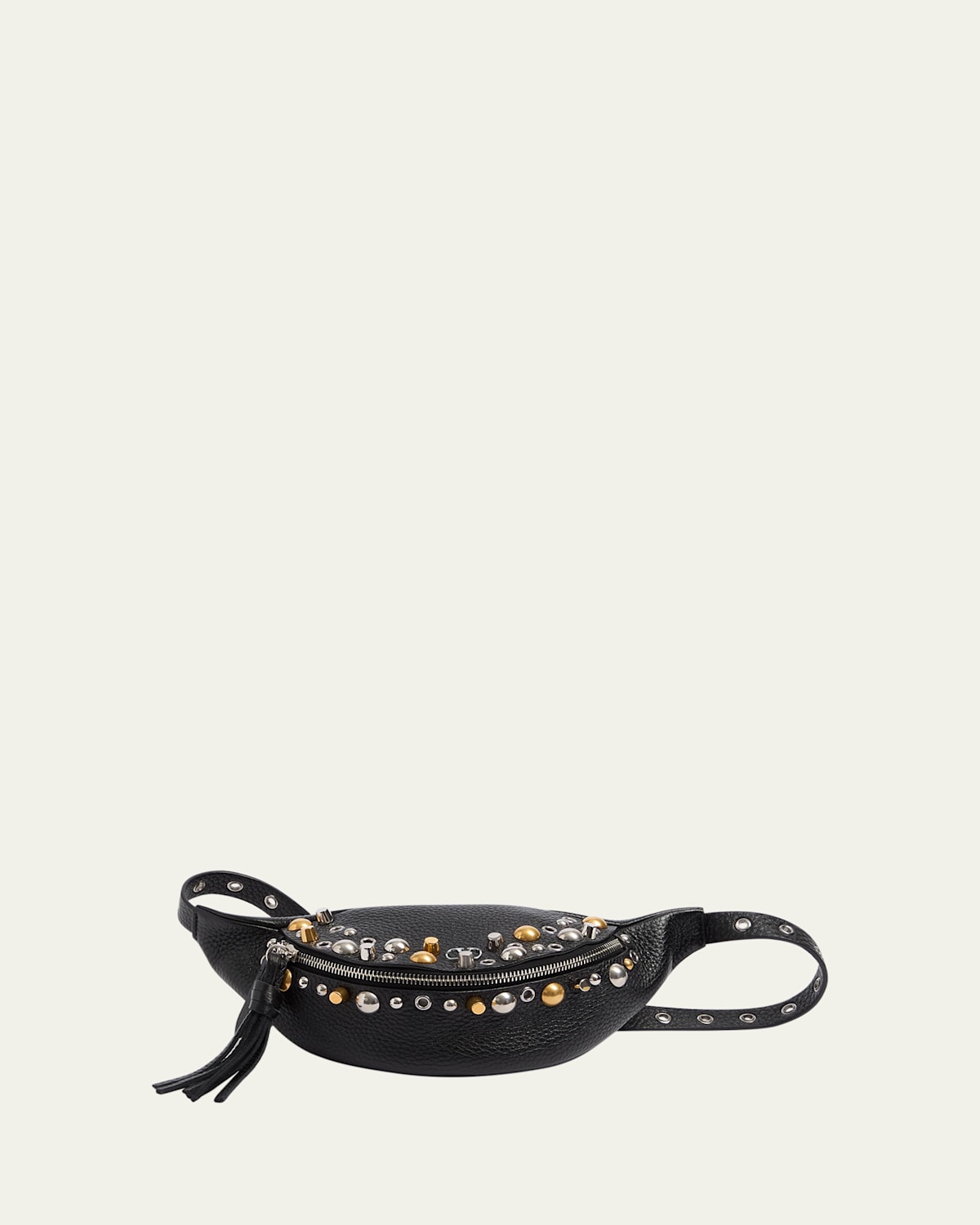Valentino Men's Nellcote Studded Leather Belt Bag In Nero