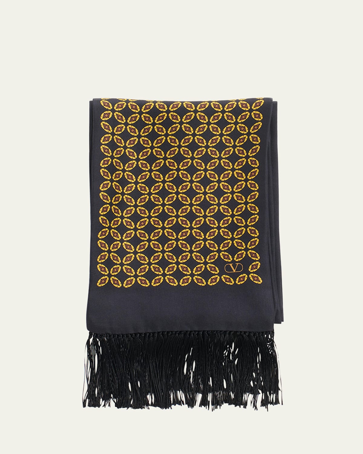 Valentino Men's Printed Fringe Scarf In Rcg Nweo Giallo